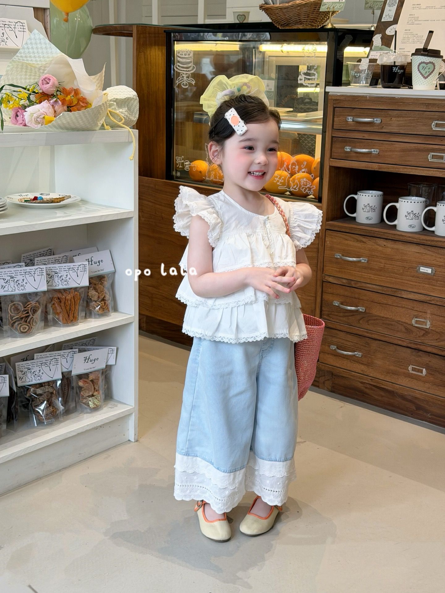 Opo Lala - Quần denim gấu ren