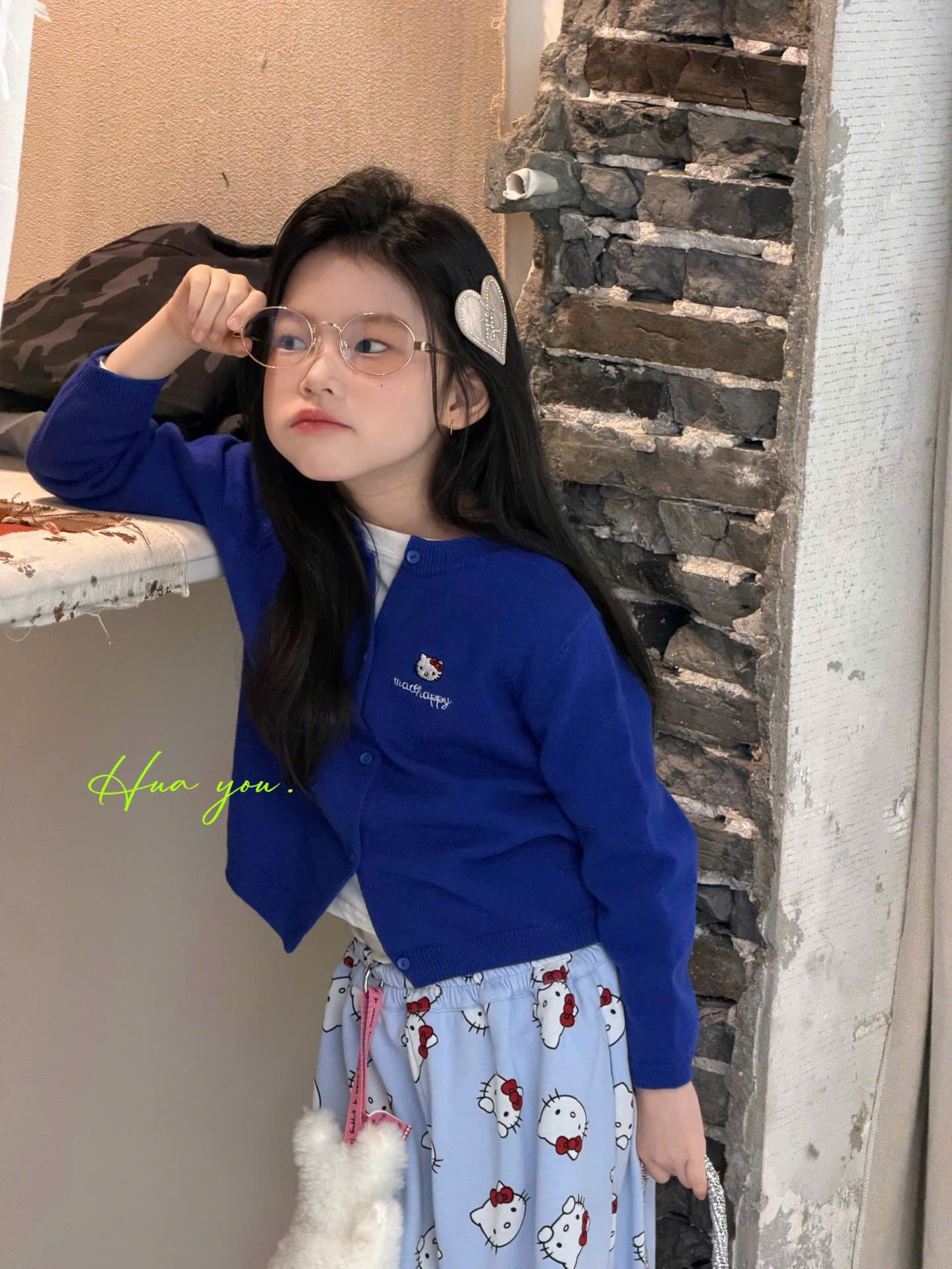 Áo Cardigan Hua You Kitty Dark blue