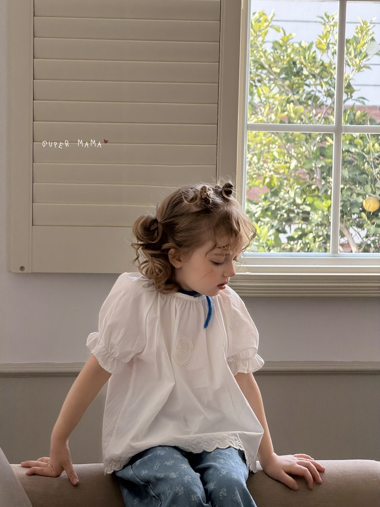 Super Mama - Áo gấu ren sóng