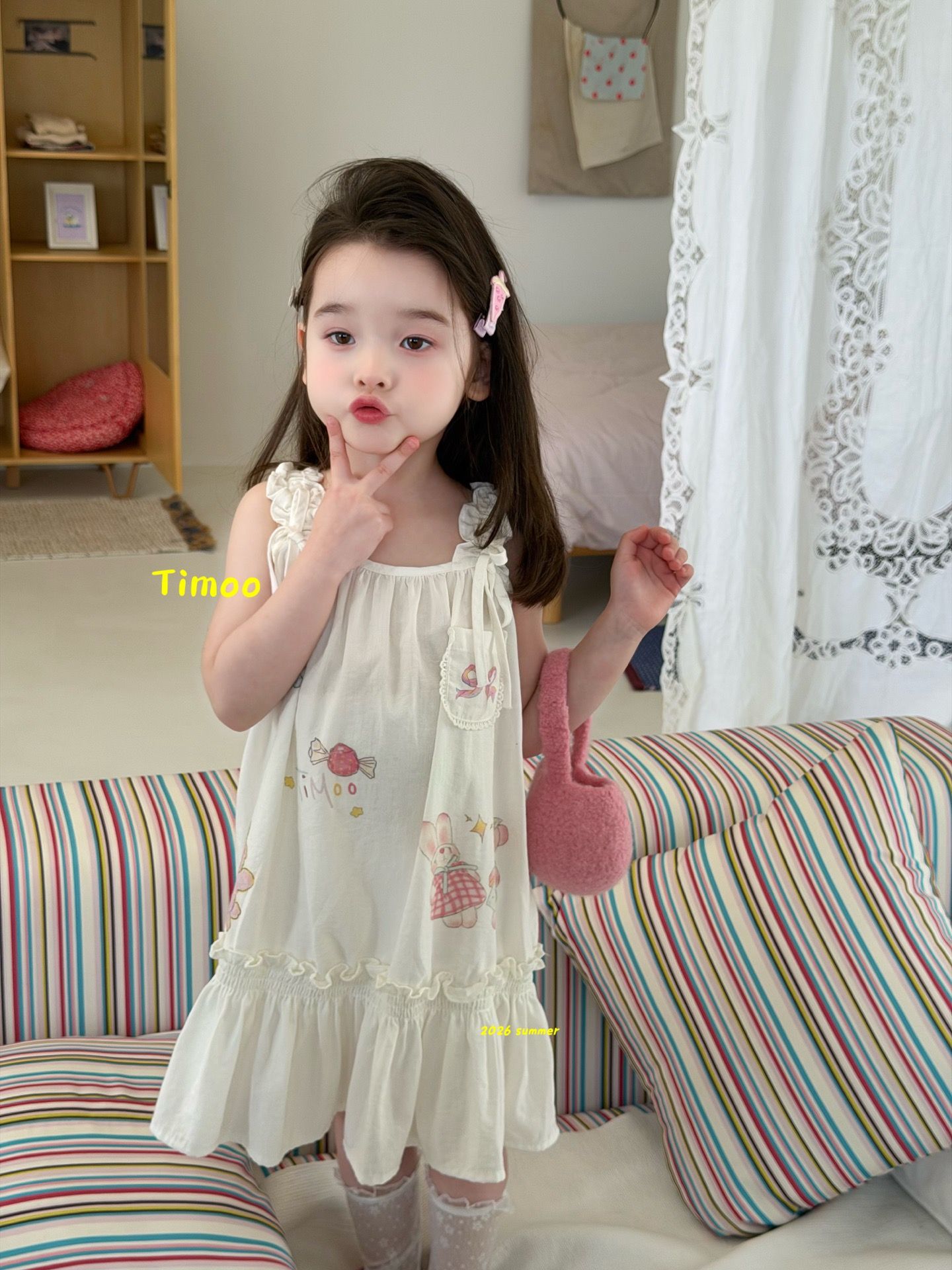 Timoo - Đầm vai bèo candy bunny