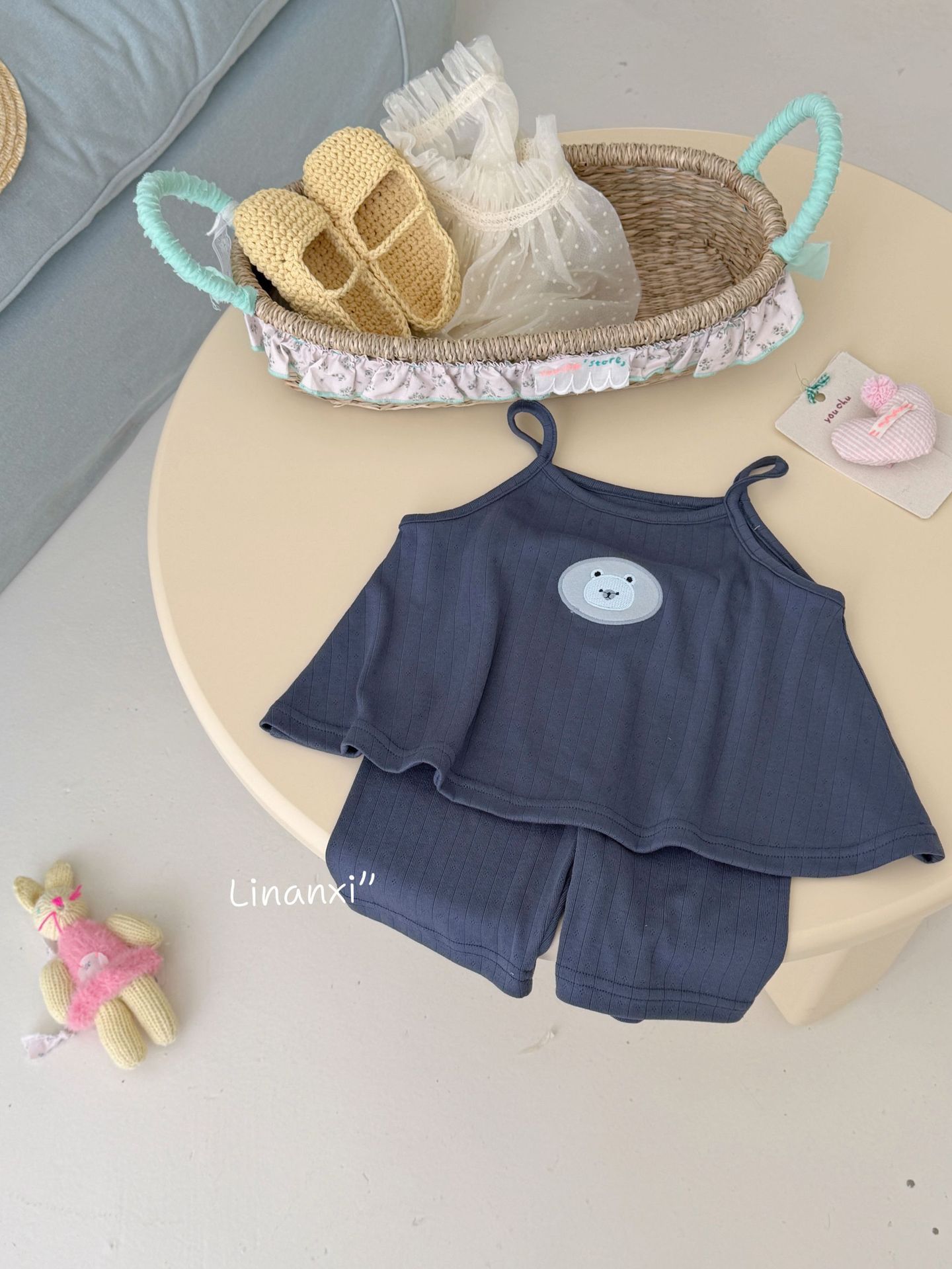 Homewear Linanxi hai dây cute bear face