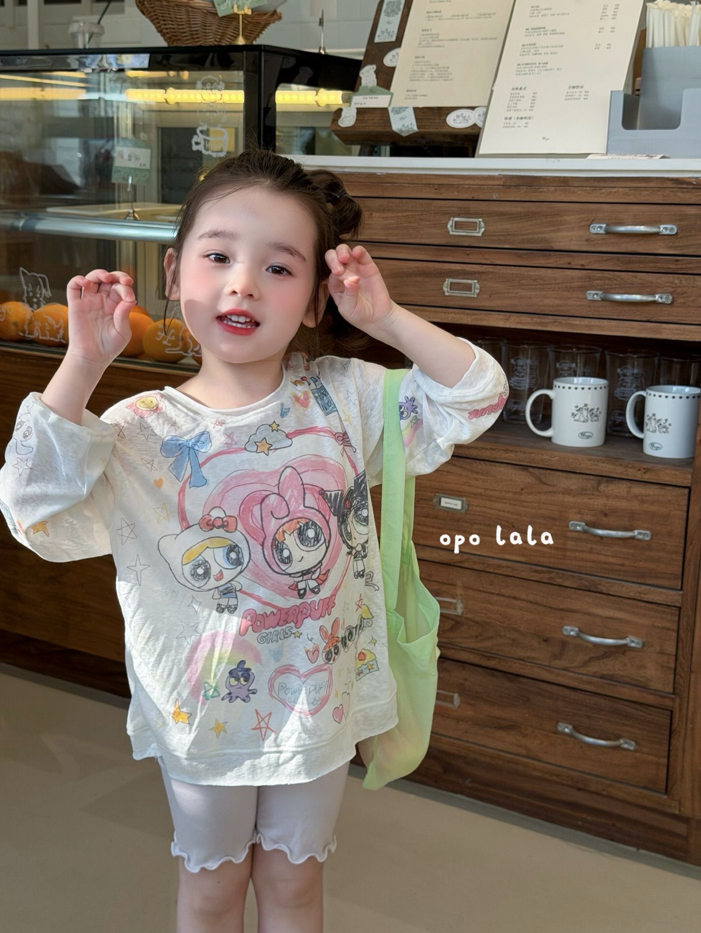 powerful Opo Lala - Legging tím viền bèo