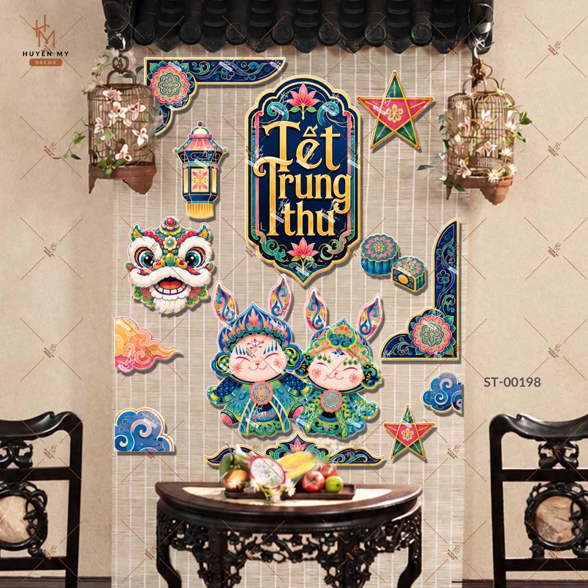 K4399 - Set Dán Tường Decor Trung Thu Trang Trí Phòng Khách, Lớp Học , caffe , Phòng Nails , Mi - Huyền My Decor
