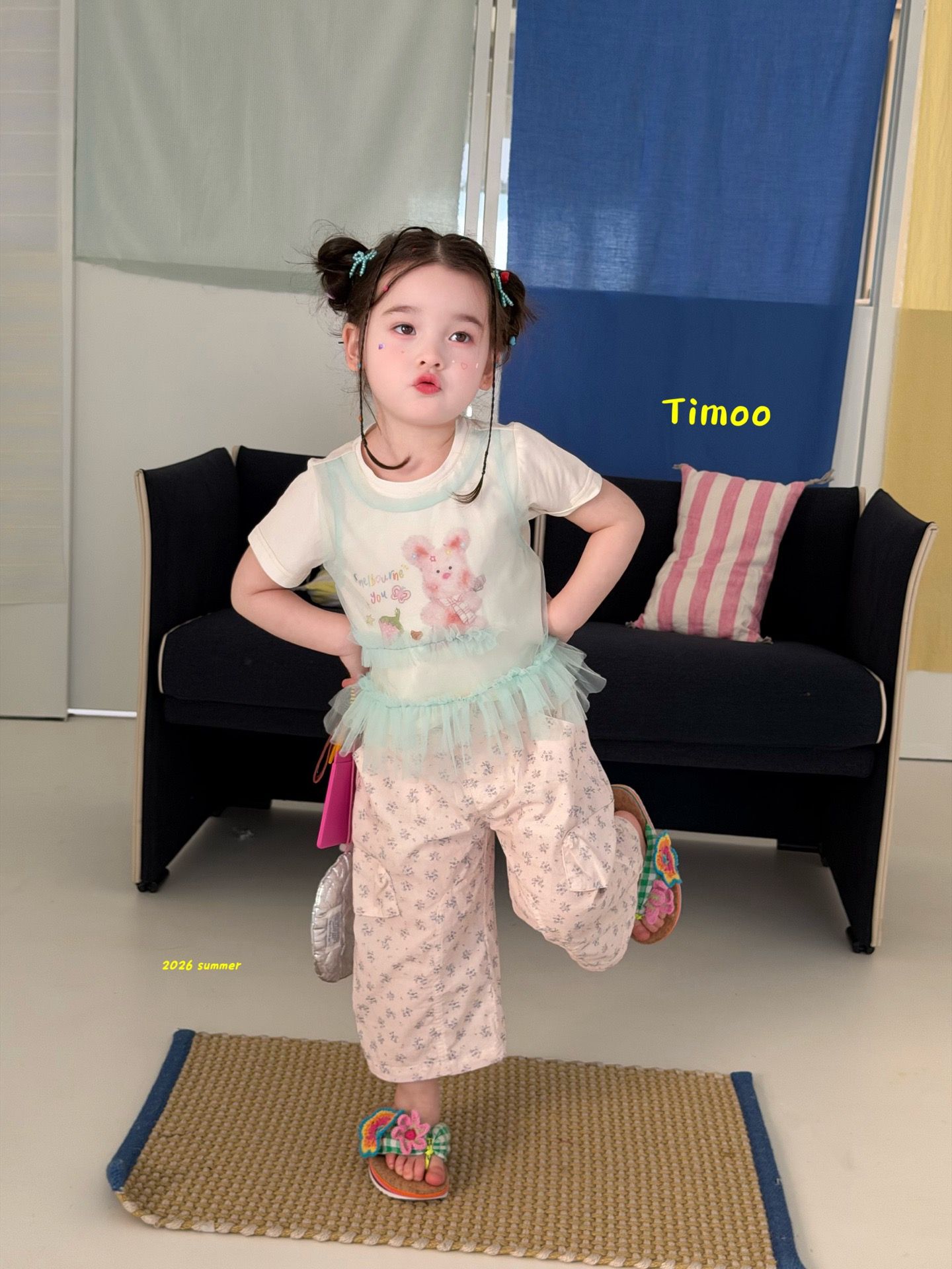 Timoo - Áo tulle layer thỏ hồng
