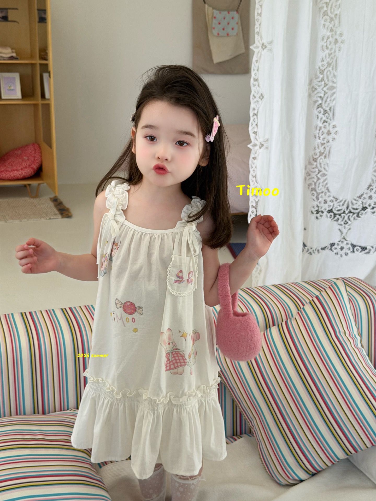 Timoo - Đầm vai bèo candy bunny