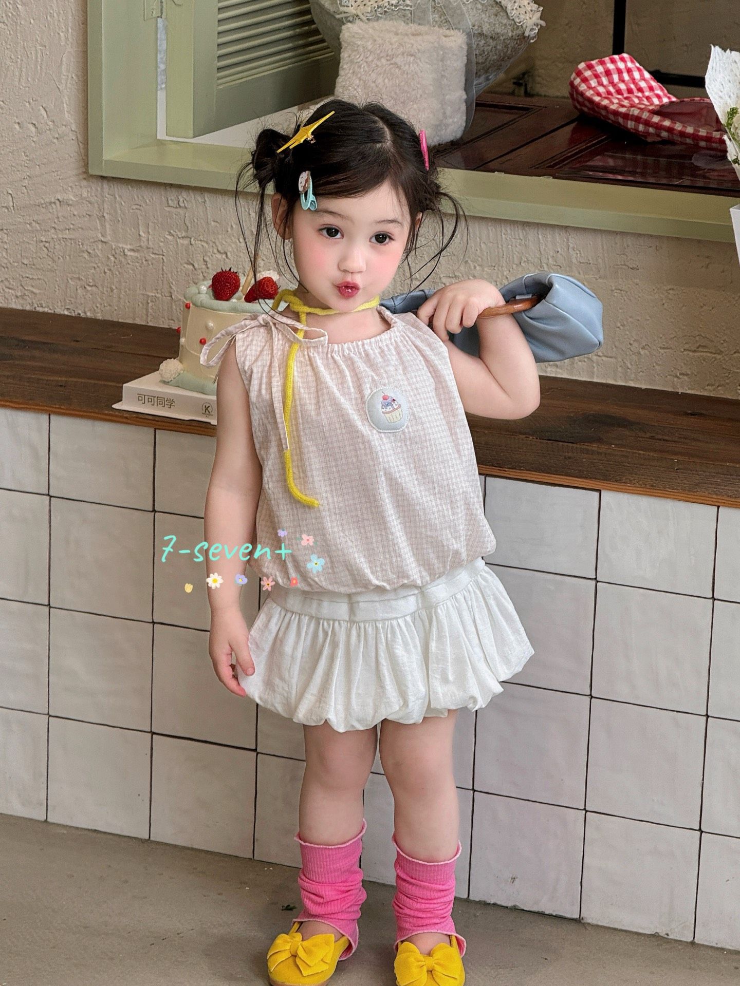 7-seven - Váy bí trắng xếp ly