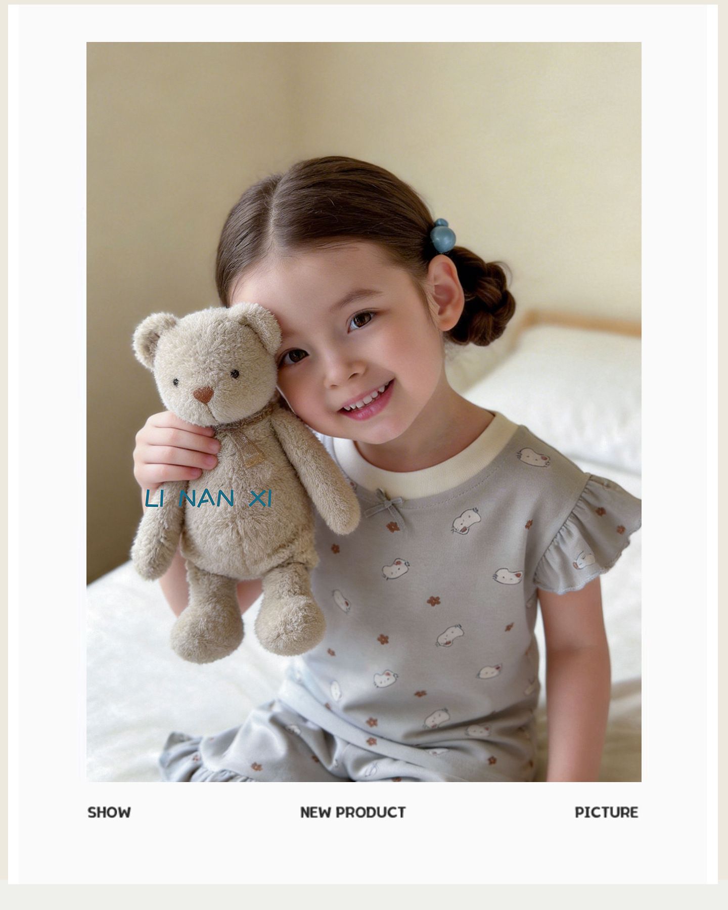 Homewear Linanxi chờm vai xám nhìu kitty