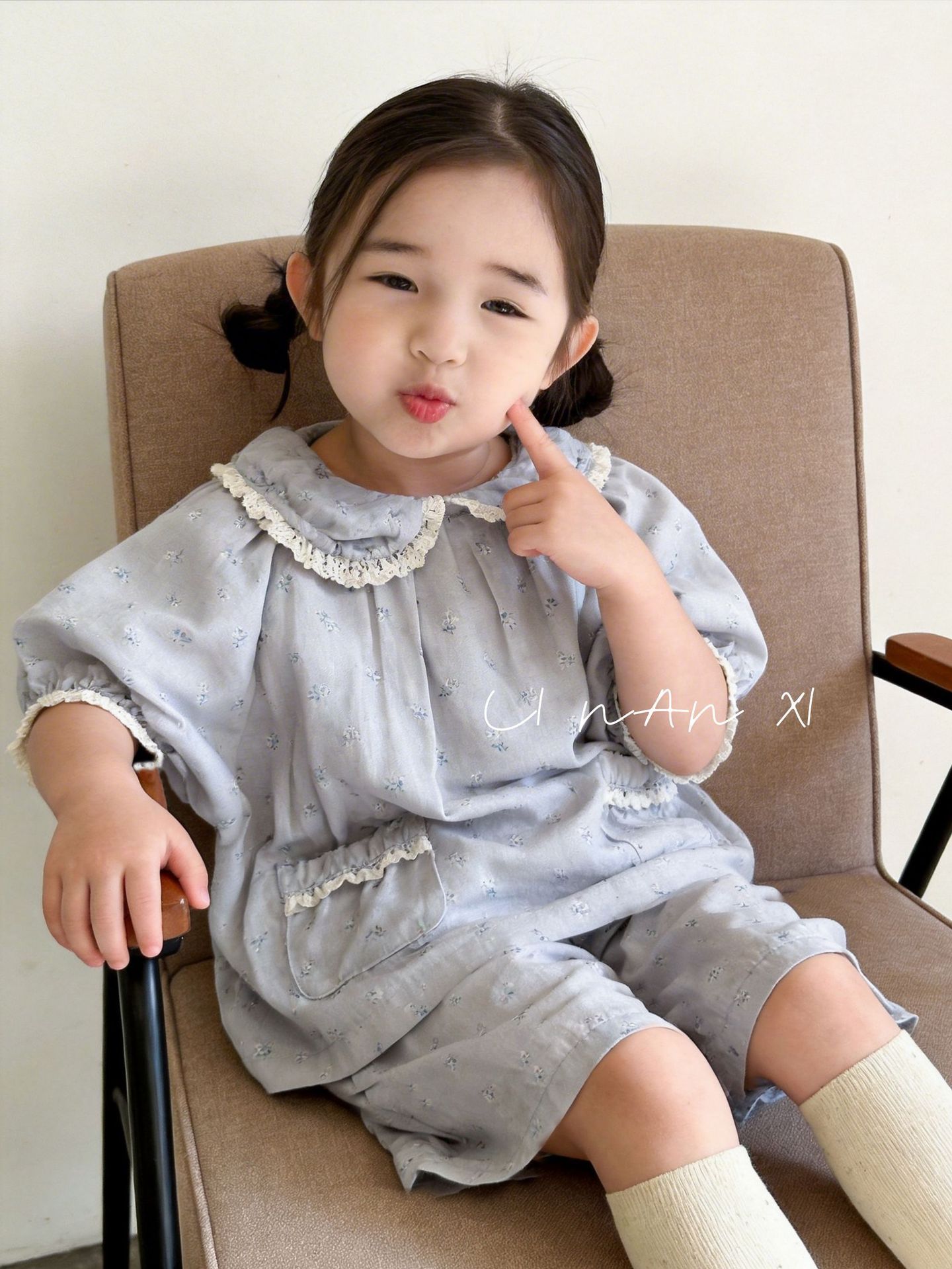 Homewear Linanxi cổ sen mix ren túi bèo