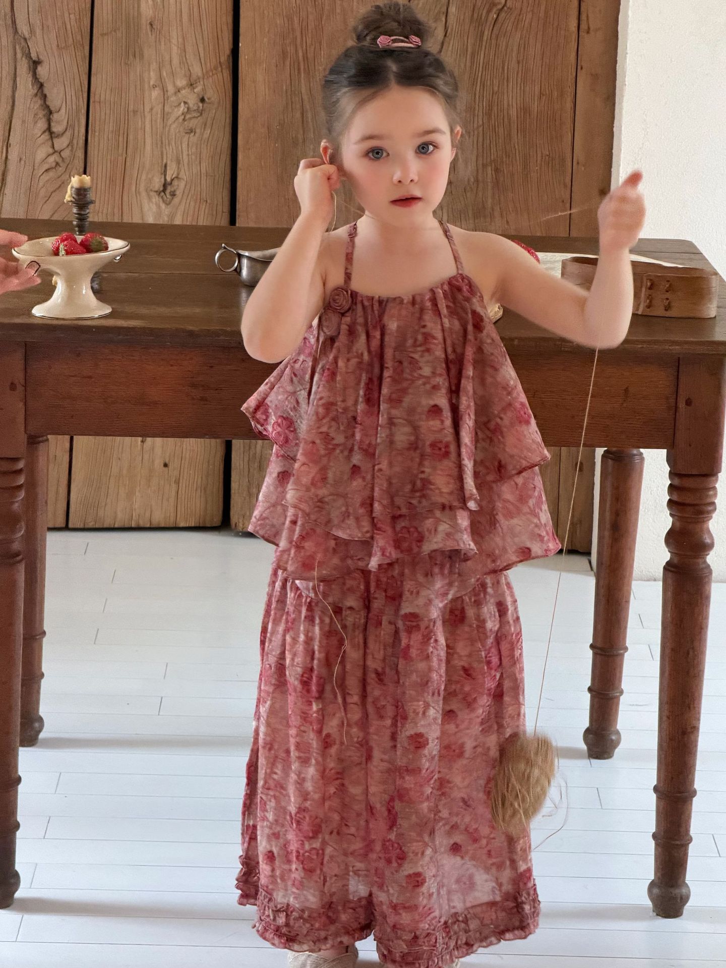 Set Otaly cổ yếm small rose retro