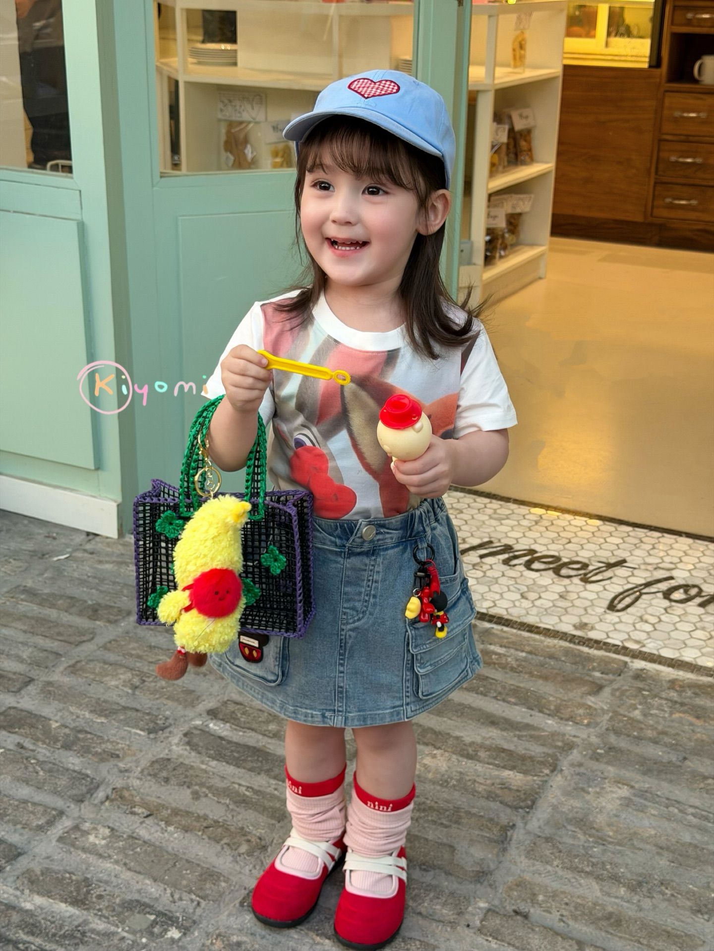 Váy denim Kiyomi Mickey túi hộp