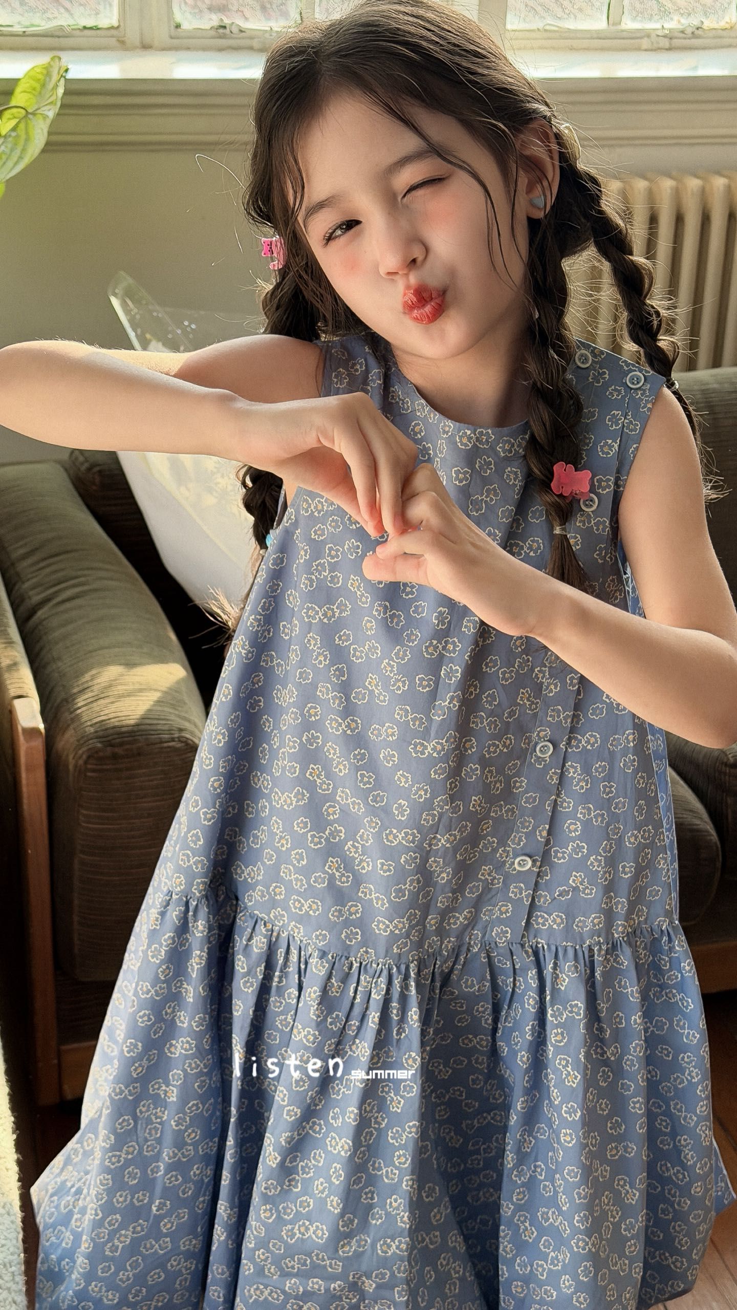 Listen - Đầm bí hoa xanh 612069