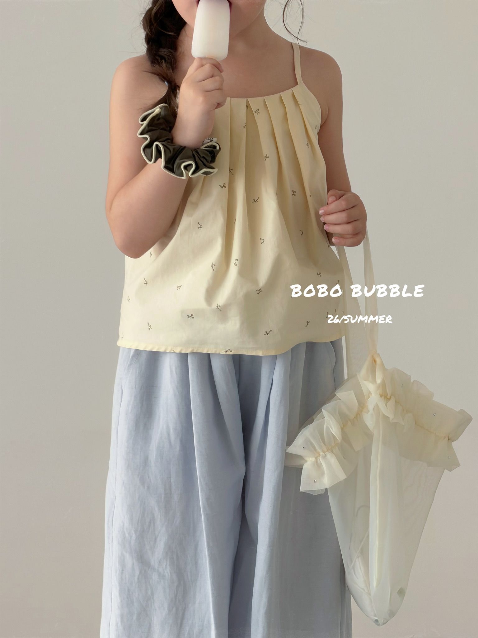 Set Bobo Bubble hoa nhỏ - Áo hai dây vàng