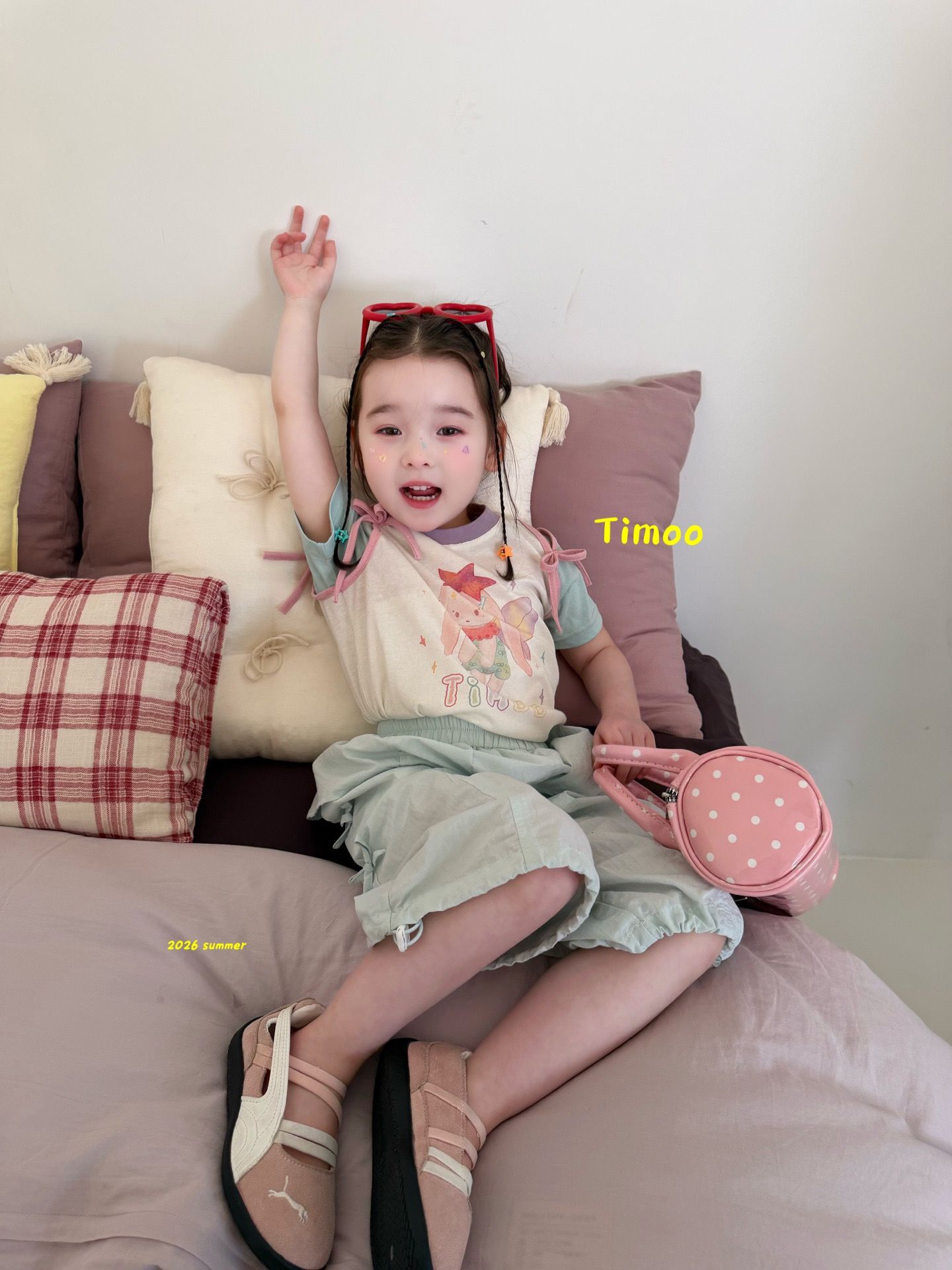 Timoo Angel - Quần xanh đính nơ