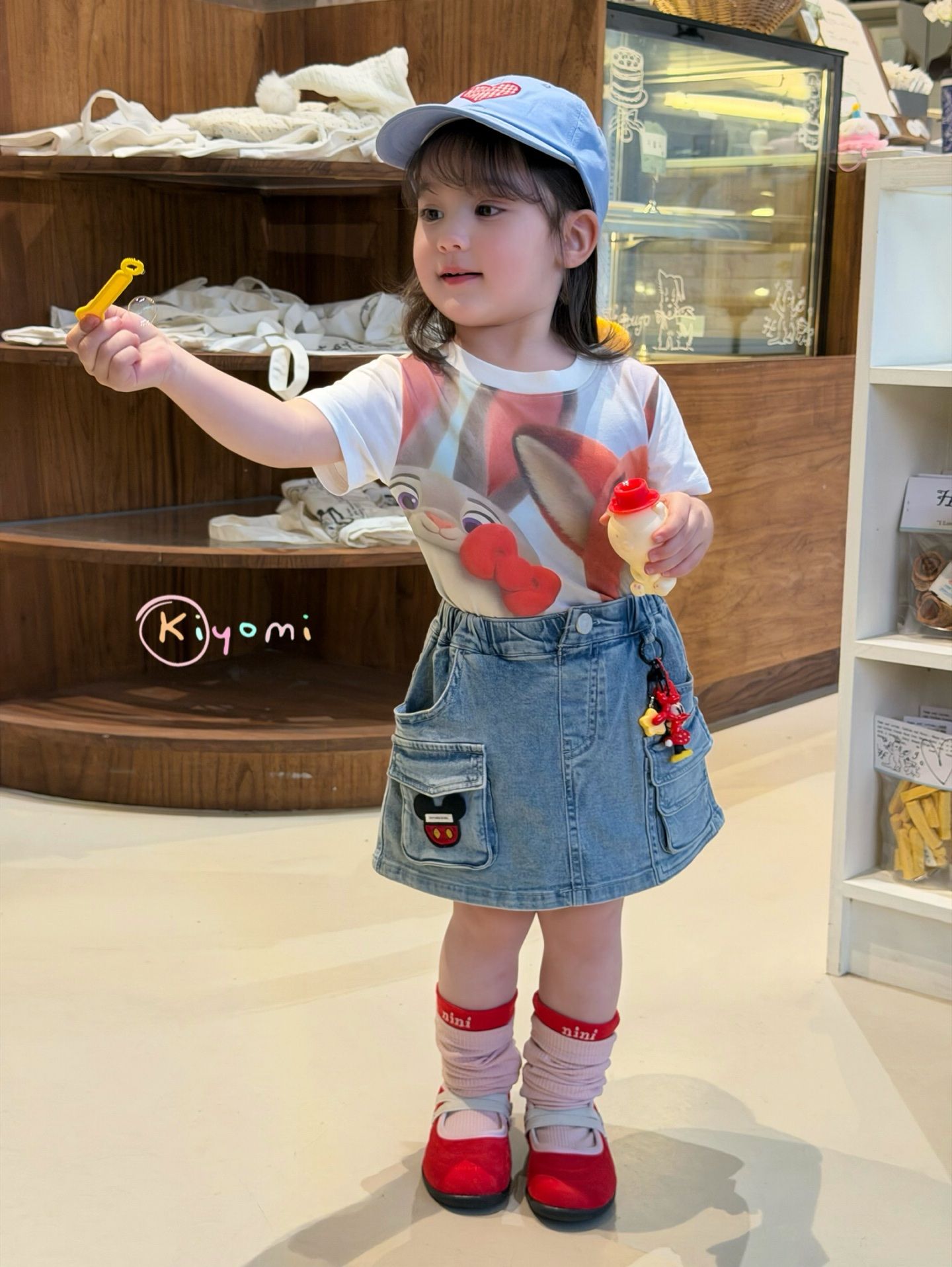 Váy denim Kiyomi Mickey túi hộp