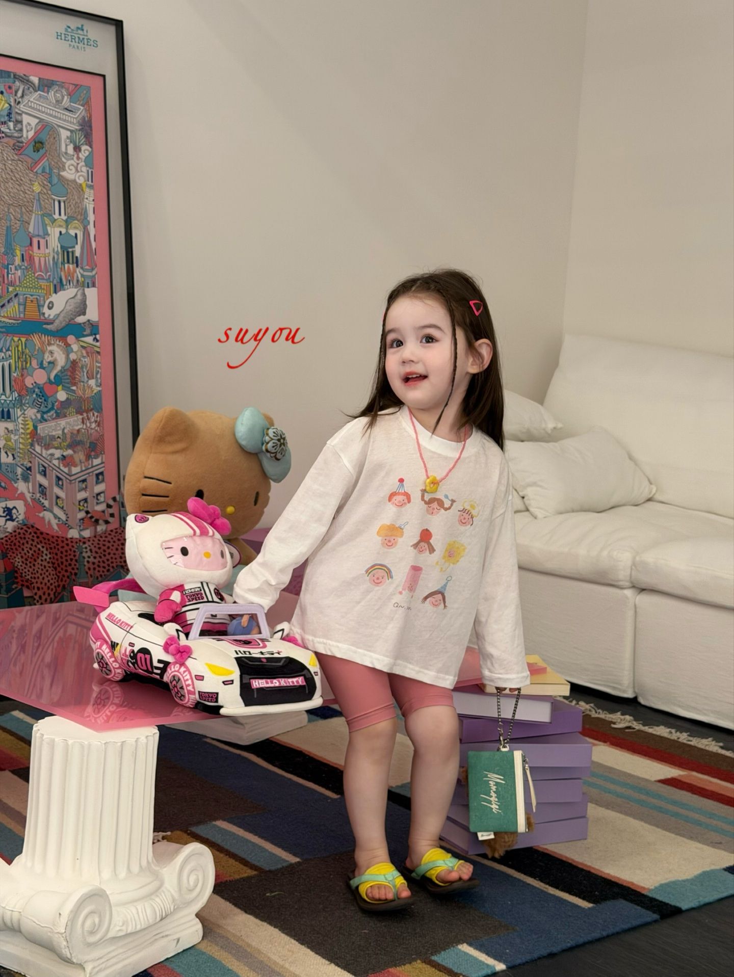 Suyou - Set baby girl quần hồng