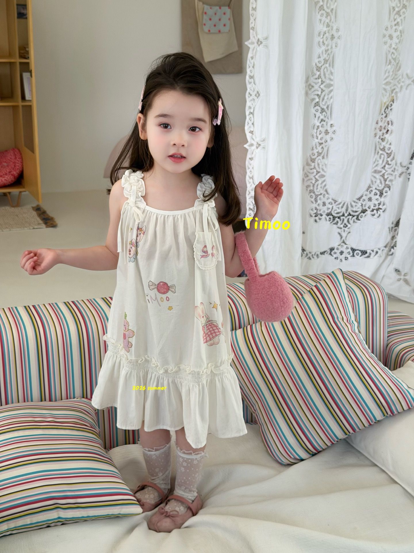 Timoo - Đầm vai bèo candy bunny