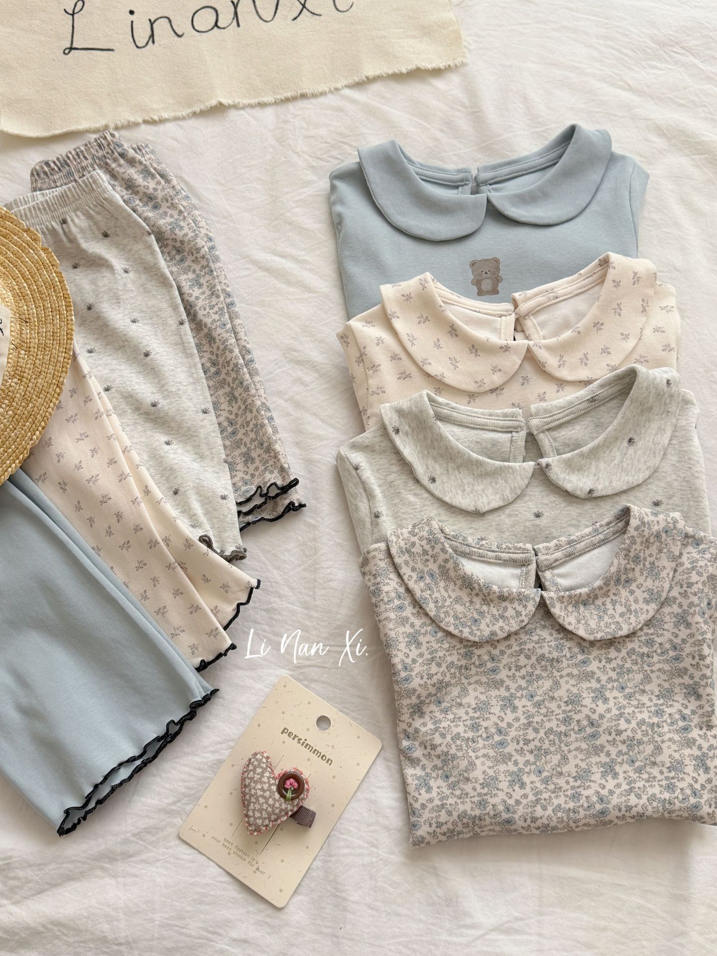 Homewear Linanxi cổ sen viền sóng