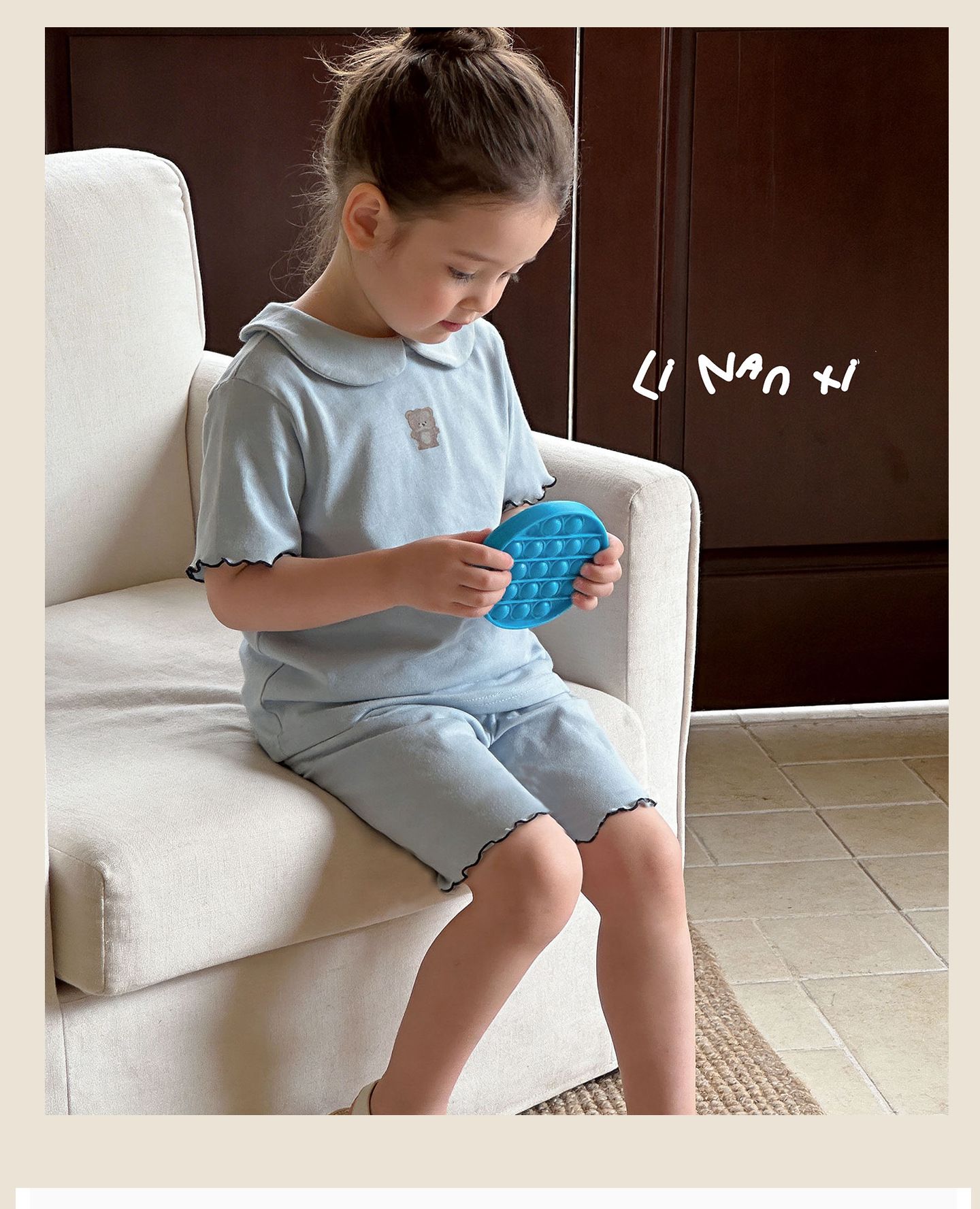 Homewear Linanxi cổ sen viền sóng