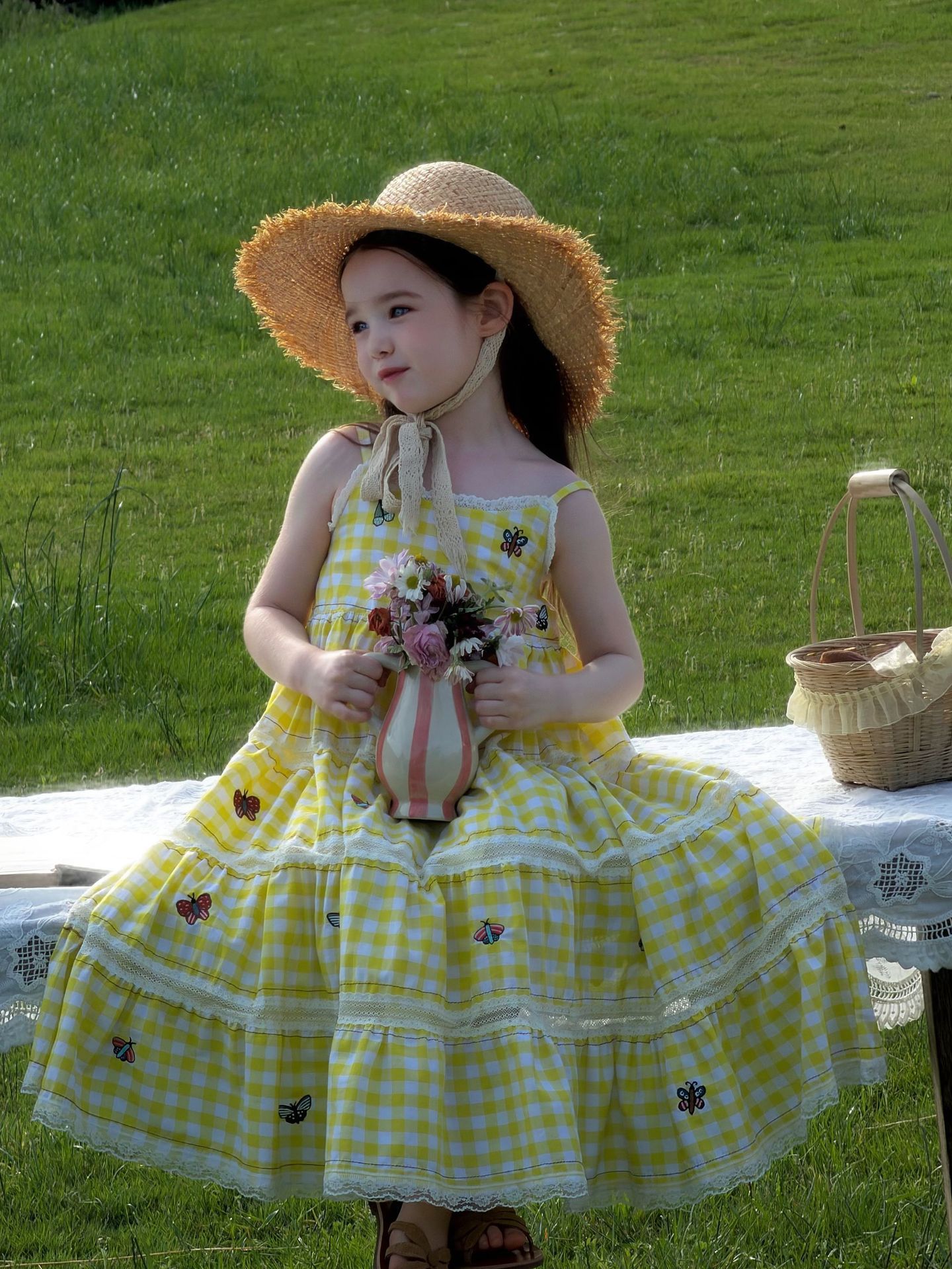Đầm Otaly caro vàng