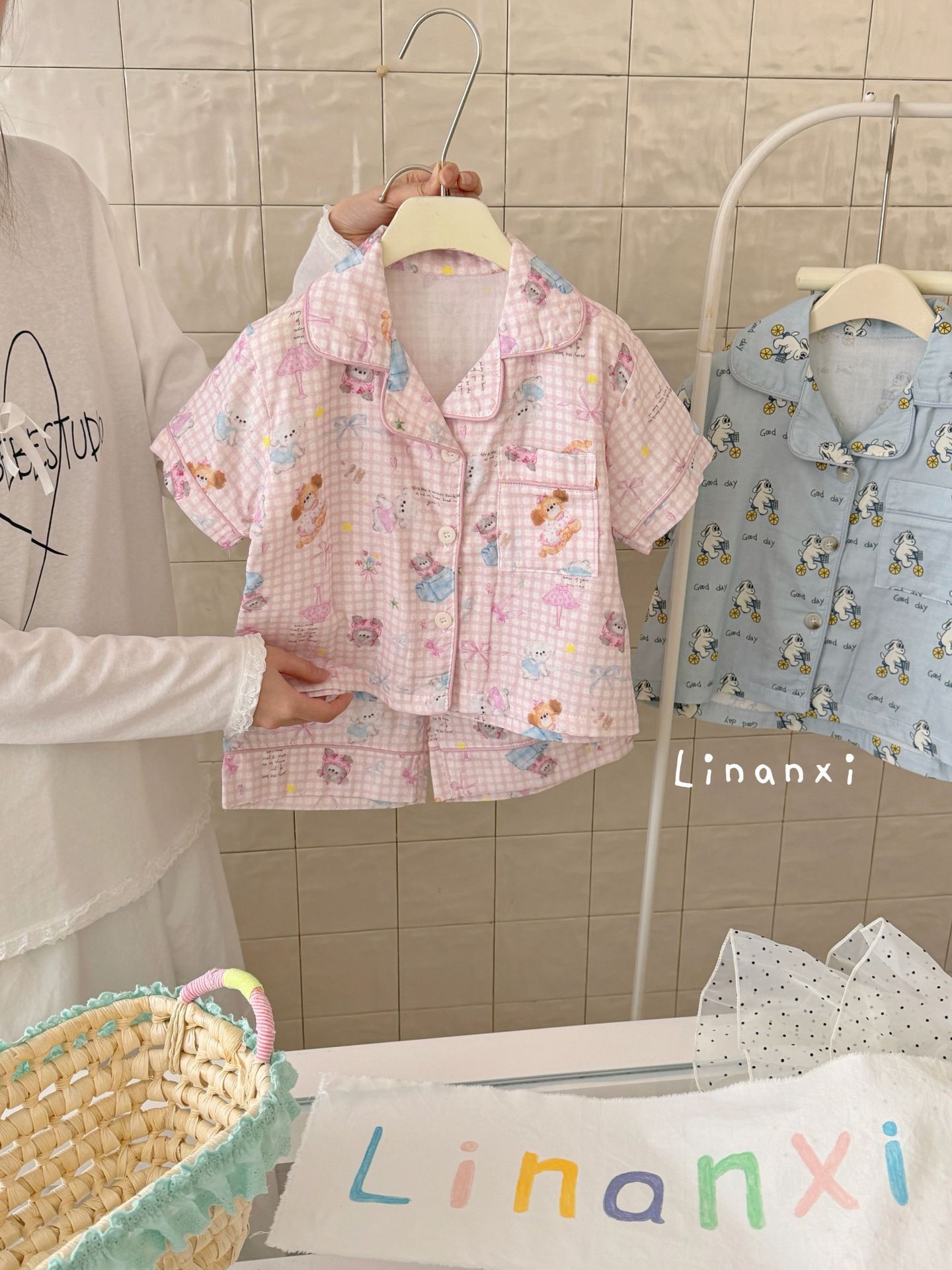 Homewear Pyjama Linanxi cún và nơ