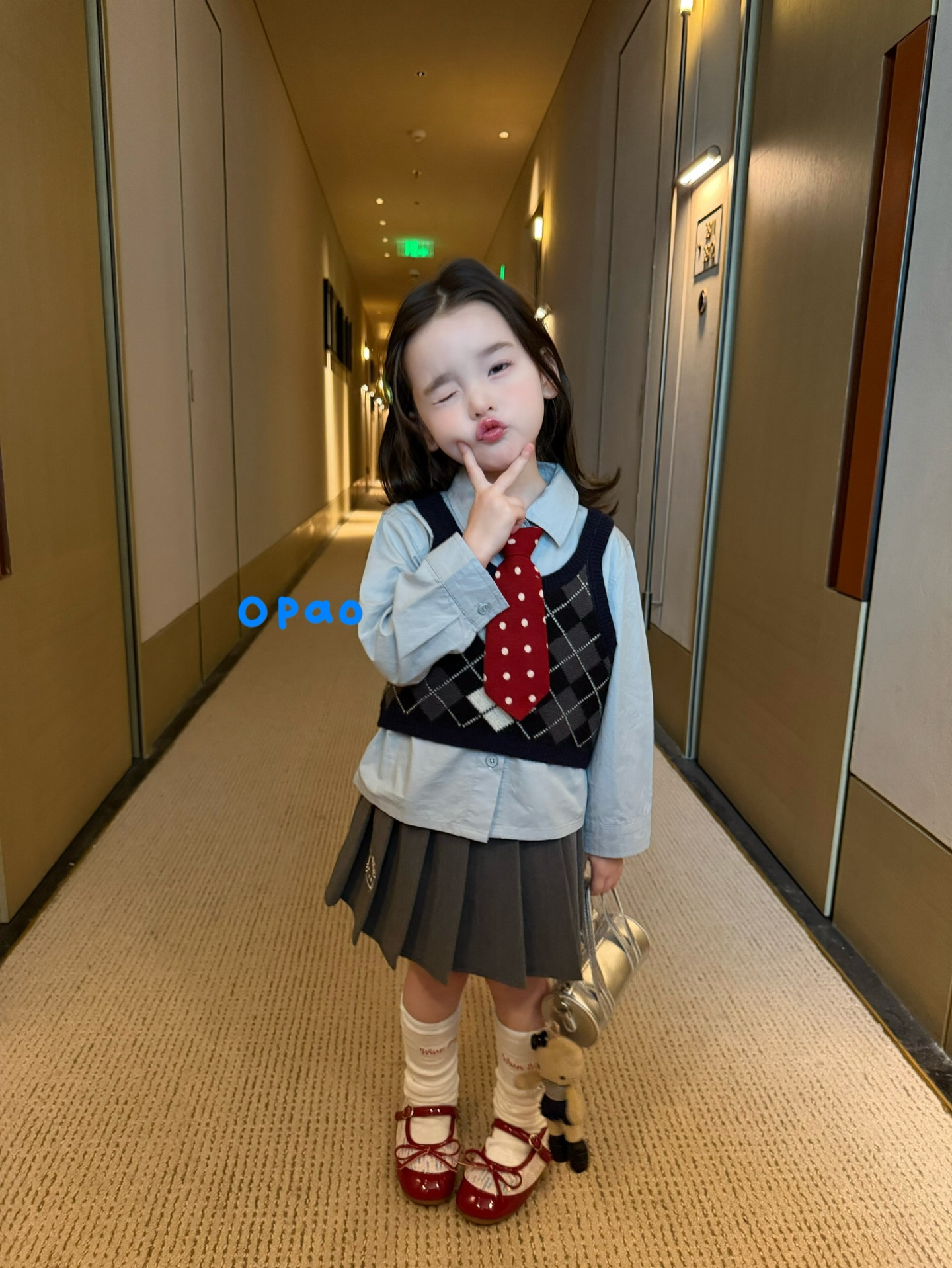 Opao - Set váy áo nữ sinh Kitty 6Q5085