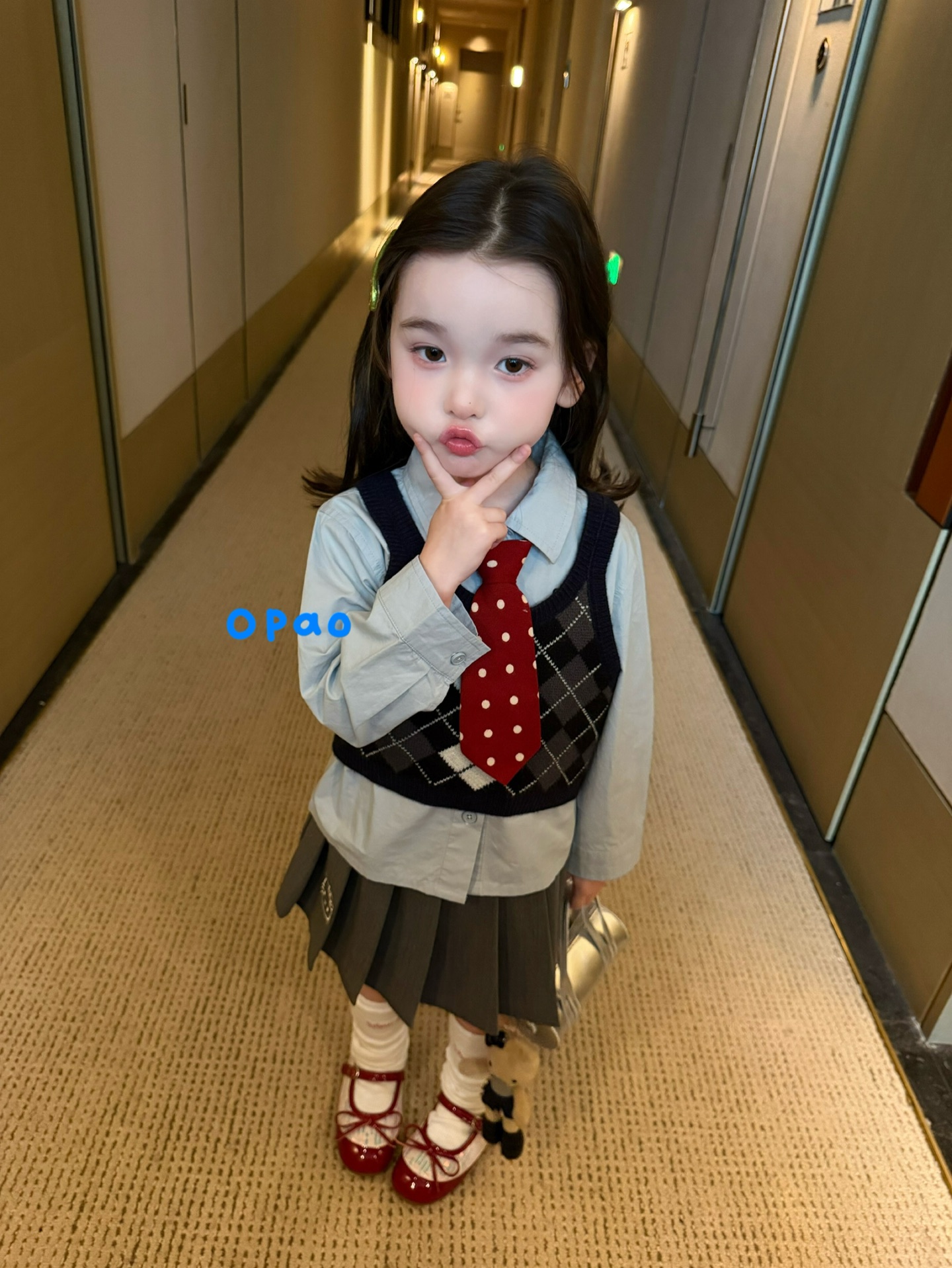 Opao - Set váy áo nữ sinh Kitty 6Q5085