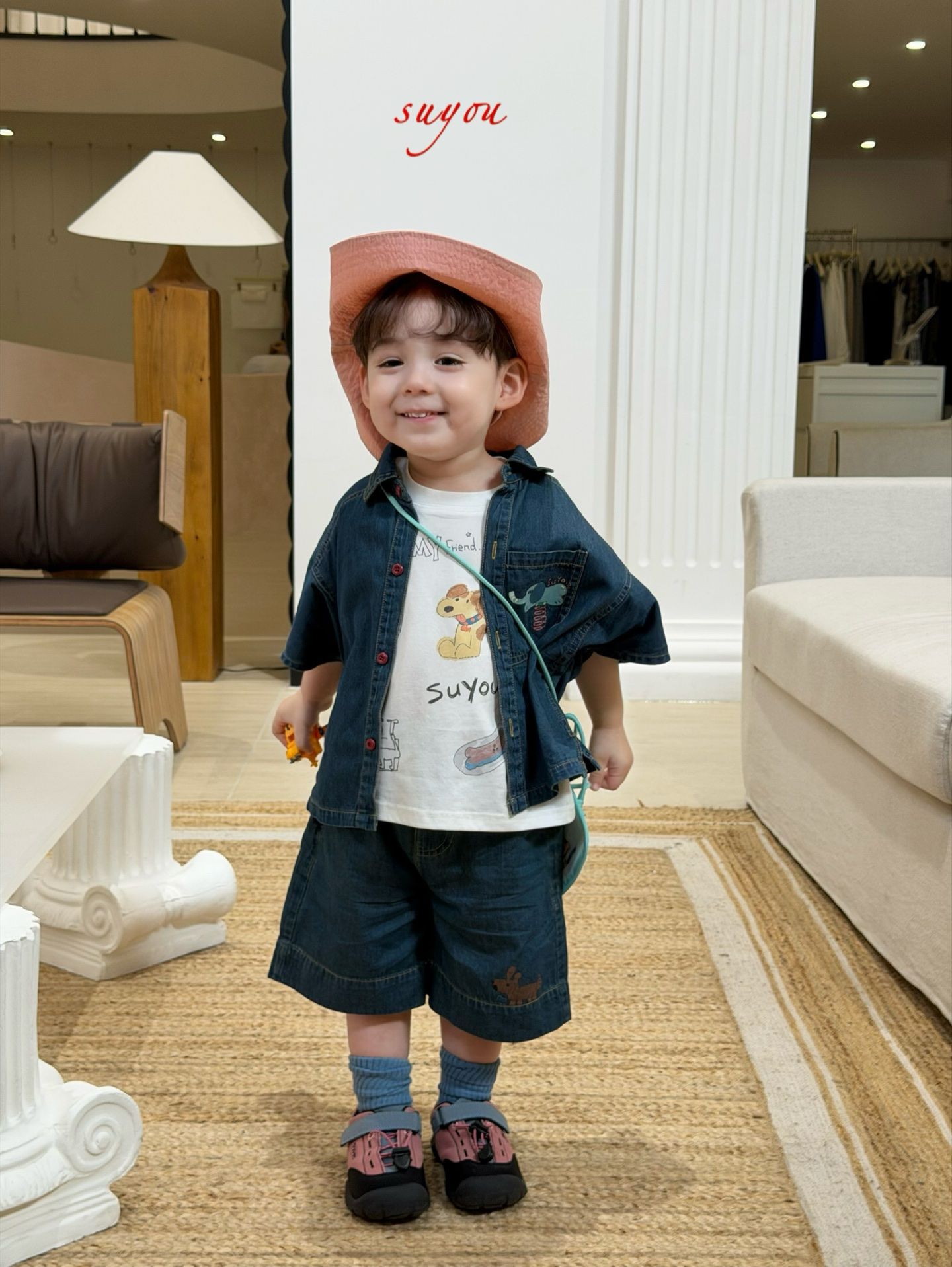 Suyou - Set denim bé trai cute animal