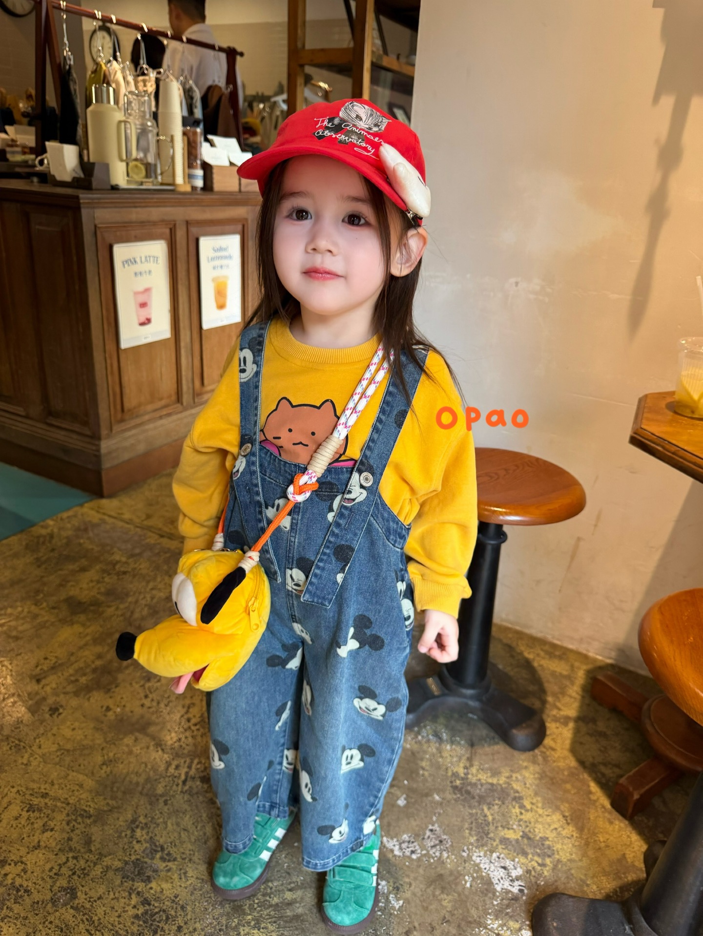 Opao - Quần yếm jeans Mickey 6Q6133