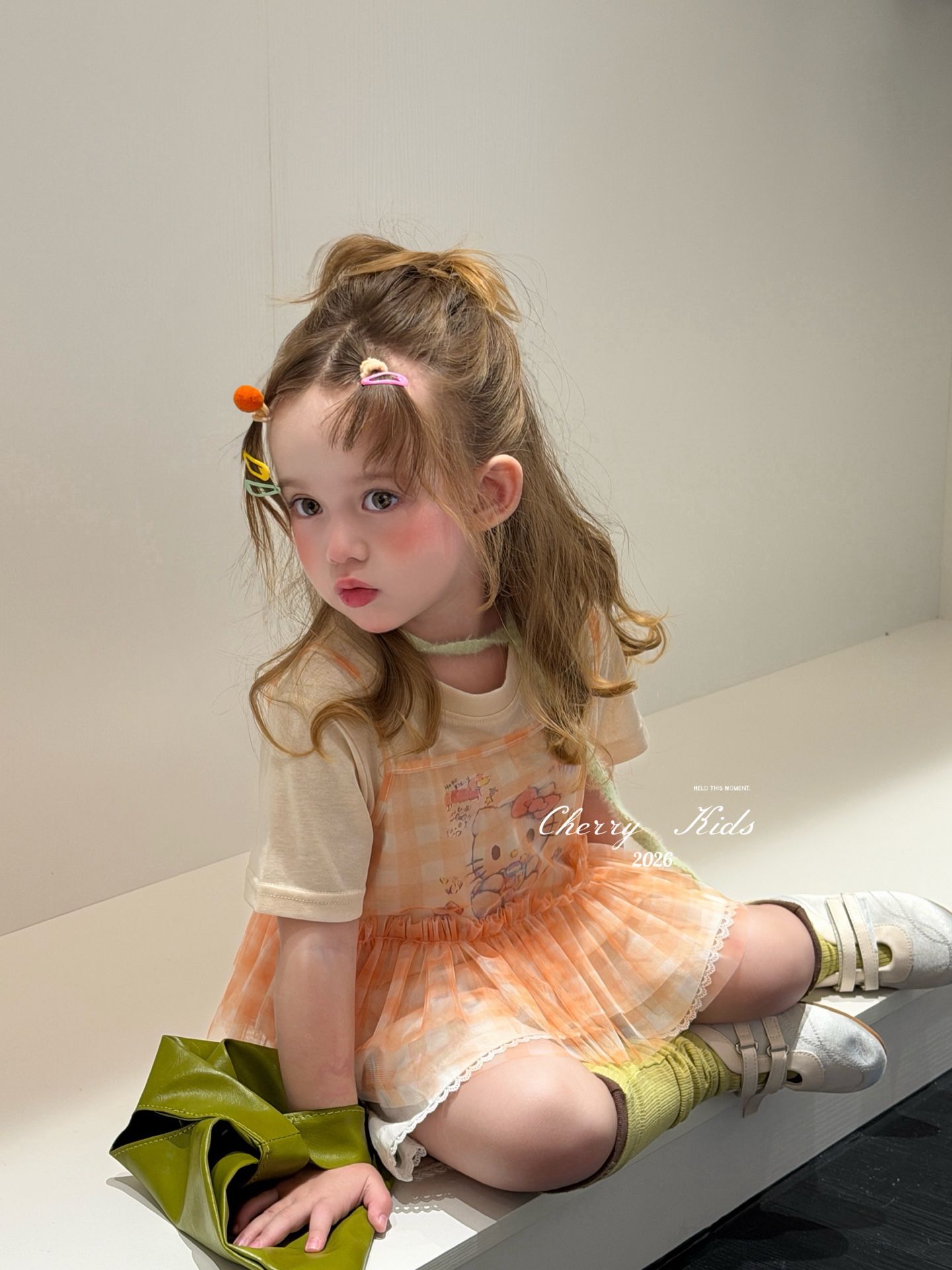 Cherry Kids - Set2 áo Kitty orange