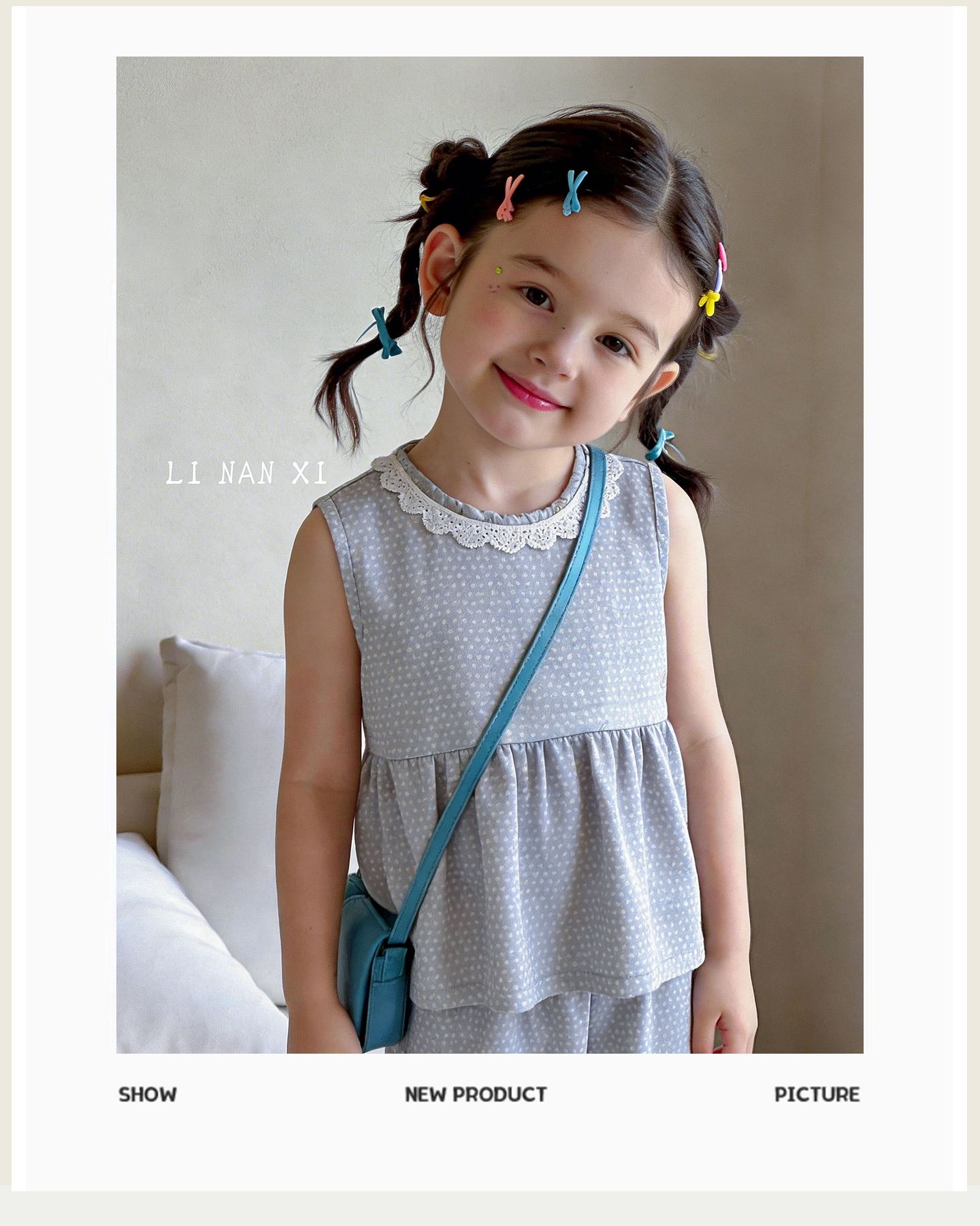 Homewear Linanxi baby doll hoa xanh nhỏ
