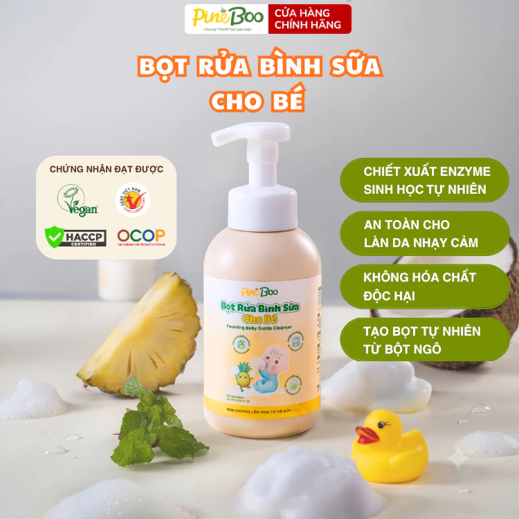 Bọt rửa bình sữa cho bé Pineboo 500ml