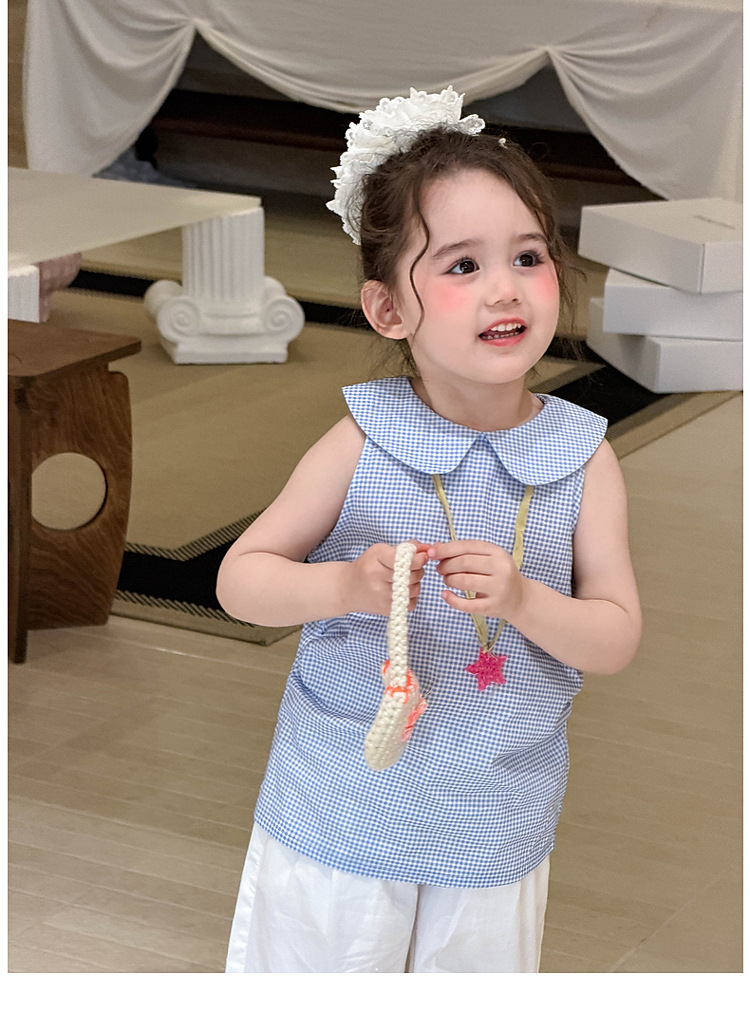 BTS S520 cổ sen - Áo caro xanh cổ sen 9378