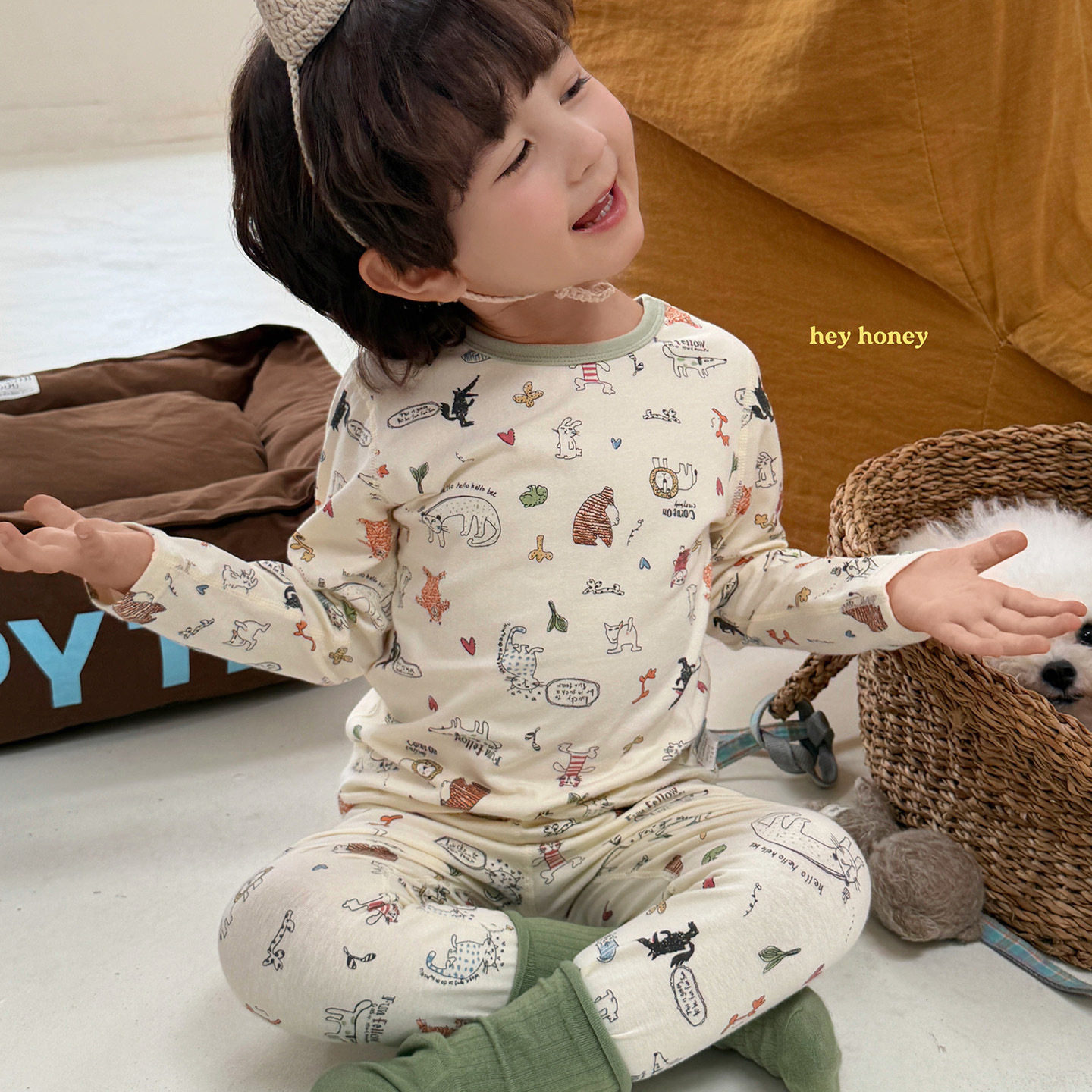 Homewear Hey Honey bé trai animals