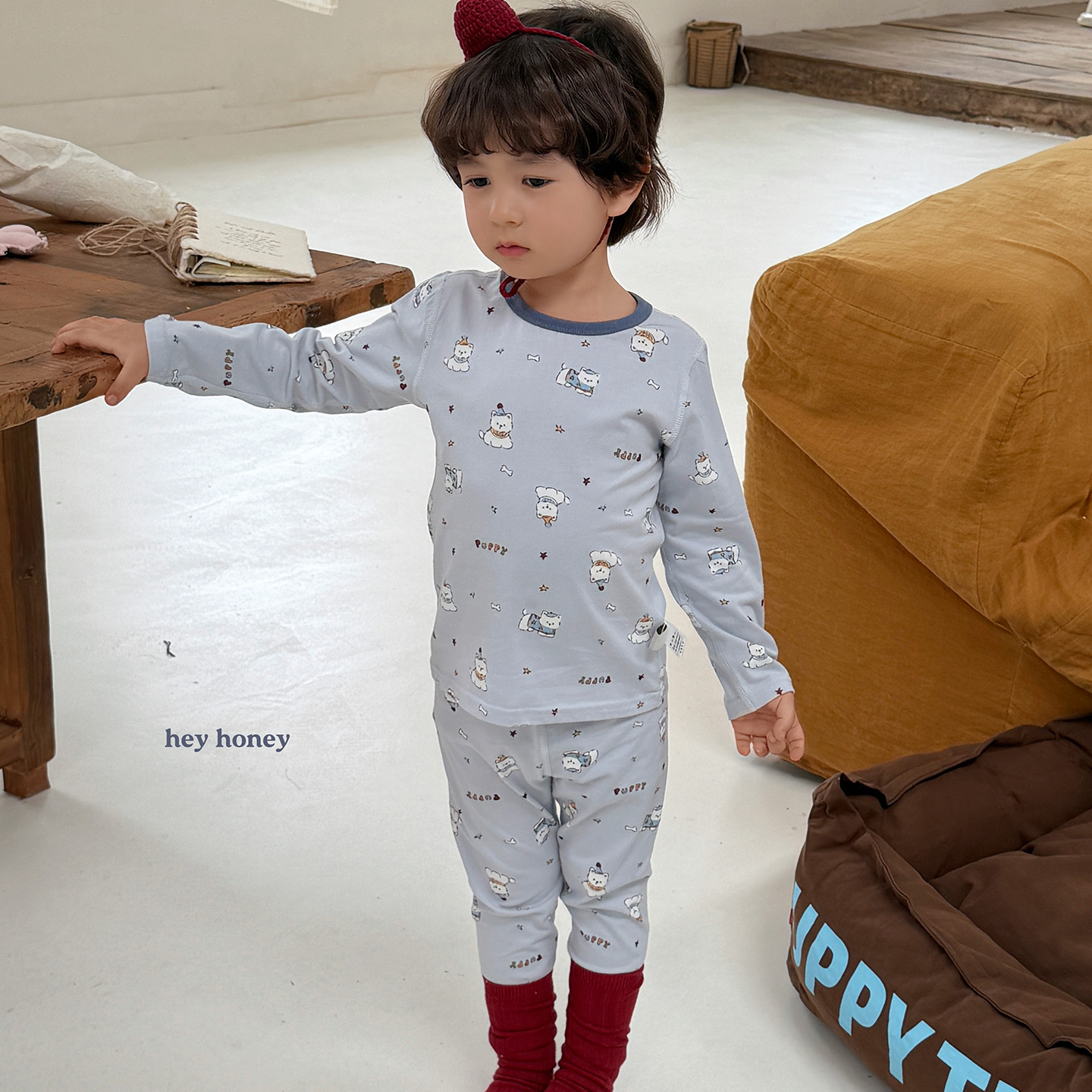 Homewear Hey Honey bé trai puppy star xanh