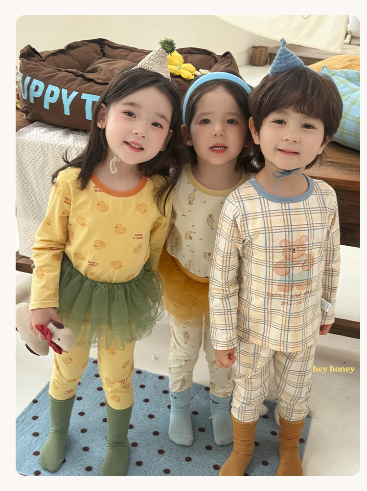 Homewear Hey Honey bé trai Gấu caro