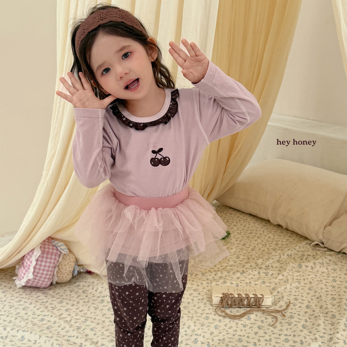 Homewear Hey Honey cherry tím