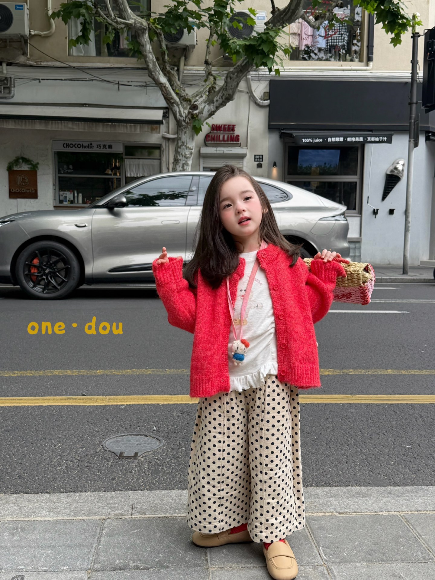 One Dou - Cardigan đỏ