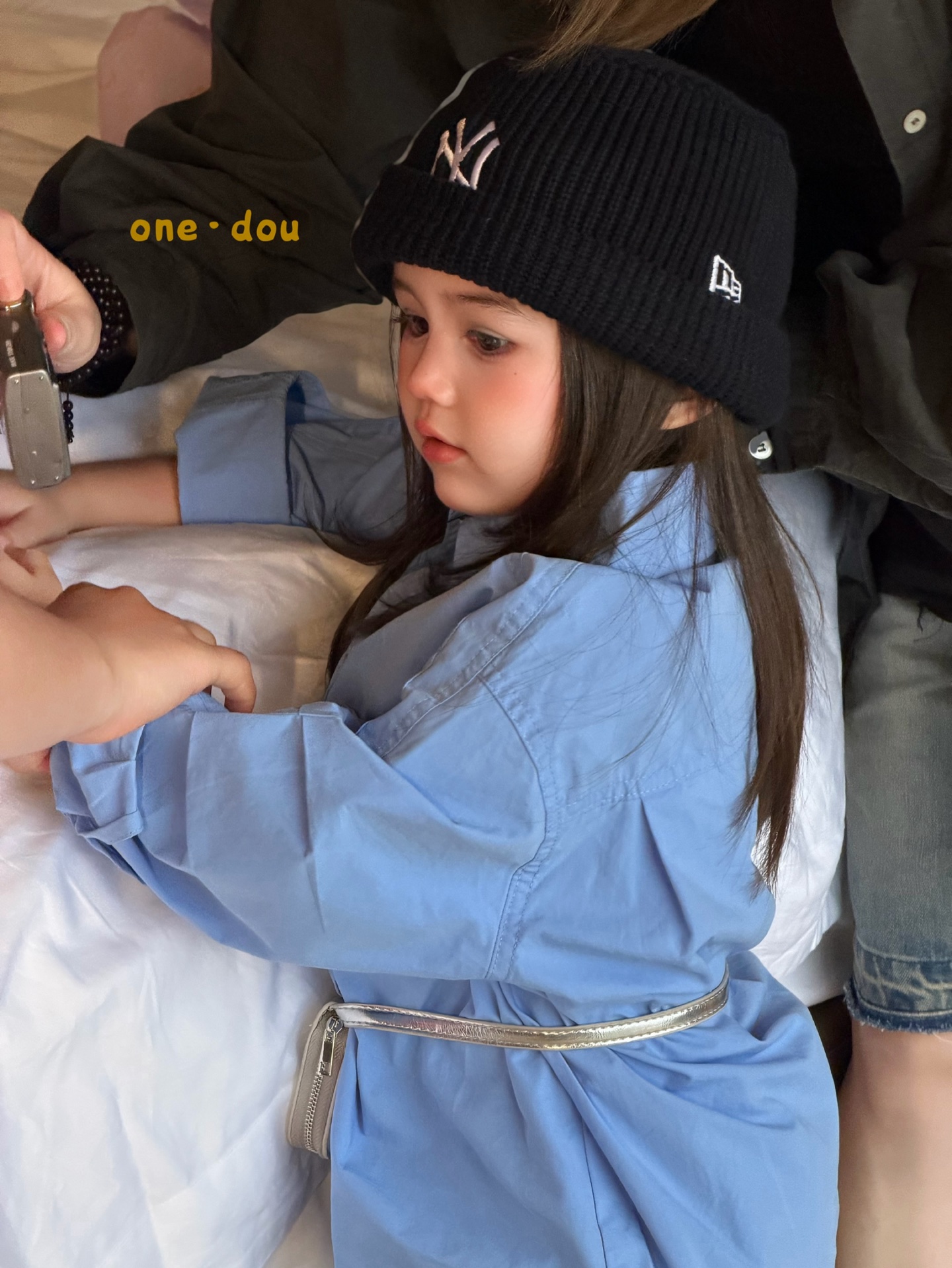 One Dou - Áo sơ mi Mickey xanh