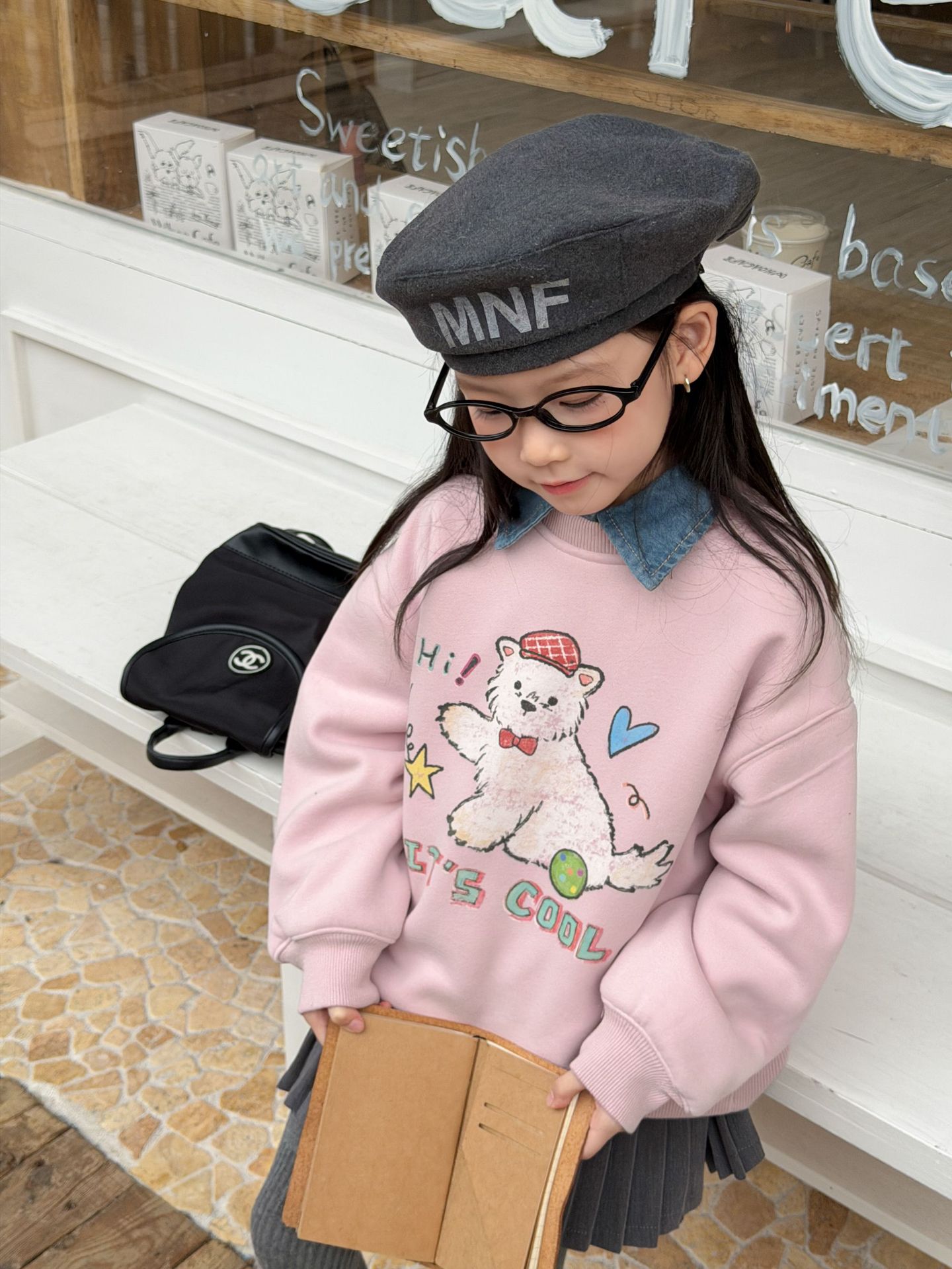 Áo nỉ hồng AMBB lót lông Cún Hi