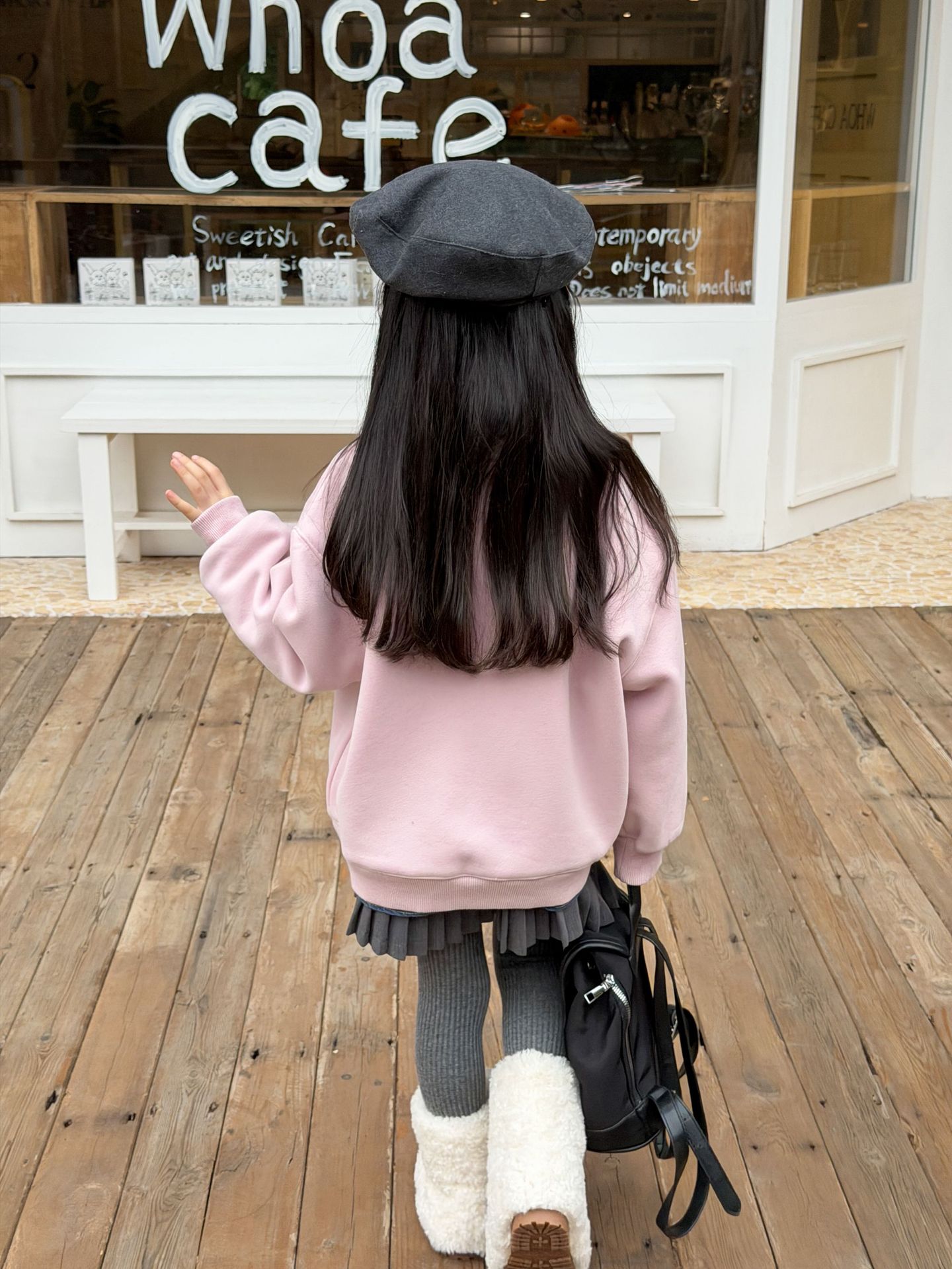 Áo nỉ hồng AMBB lót lông Cún Hi