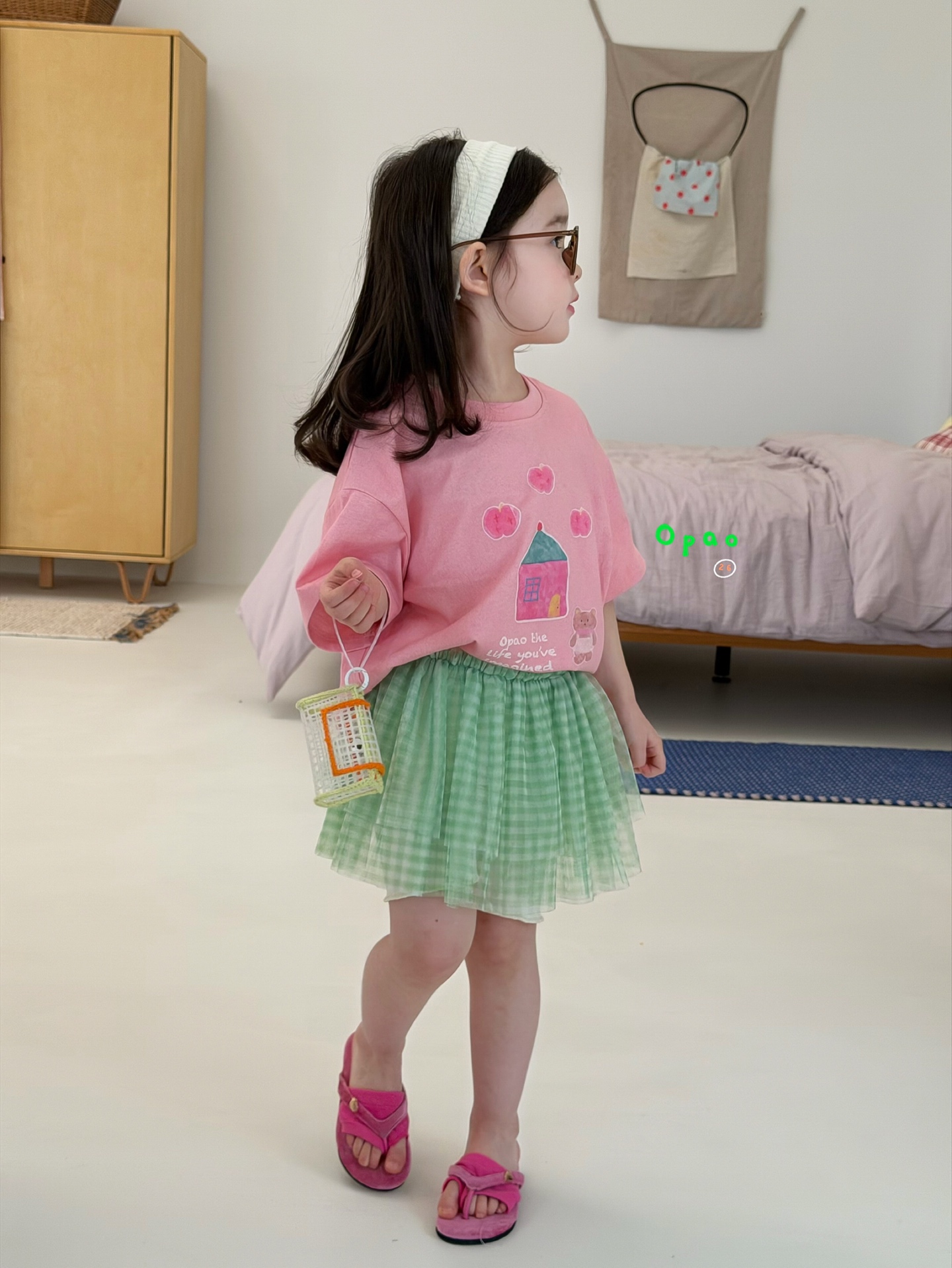 TTS Opao - Áo phông hồng pink house