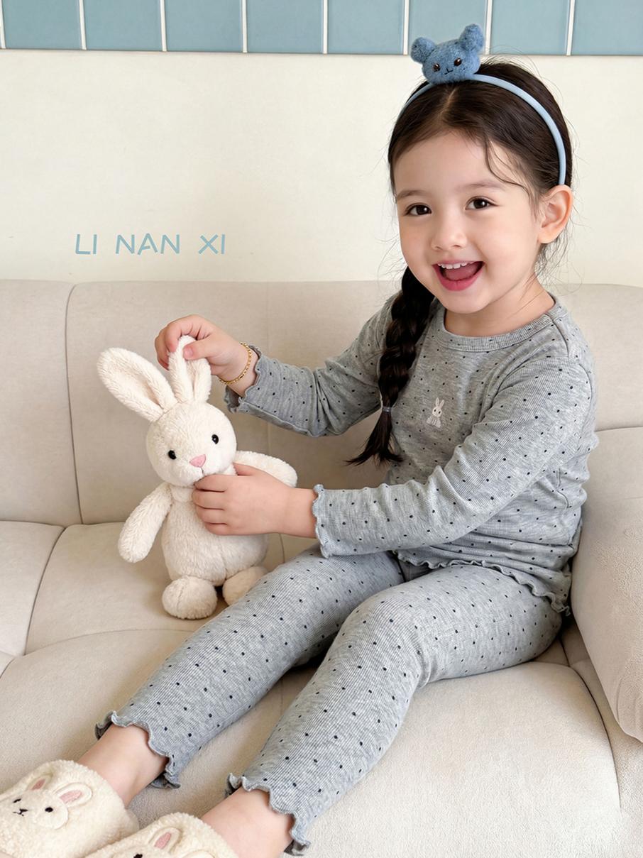 Homewear Linanxi viền sóng chấm bi