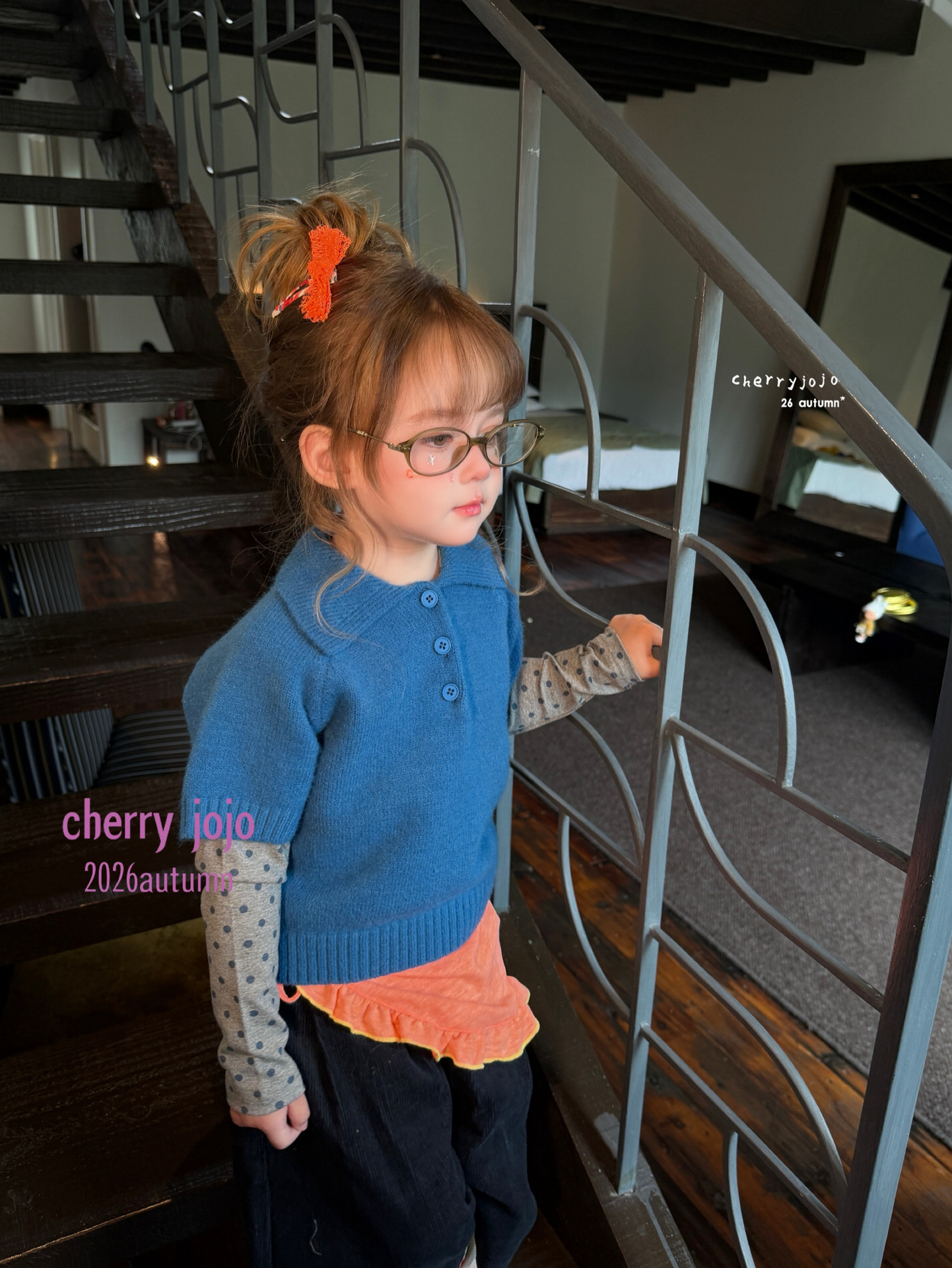 Cherry jojo - Áo polo len xanh 277706