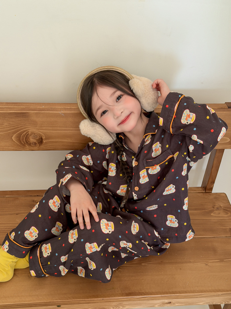 Homewear Pyjama AMBB 1134 puppy coffee nâu