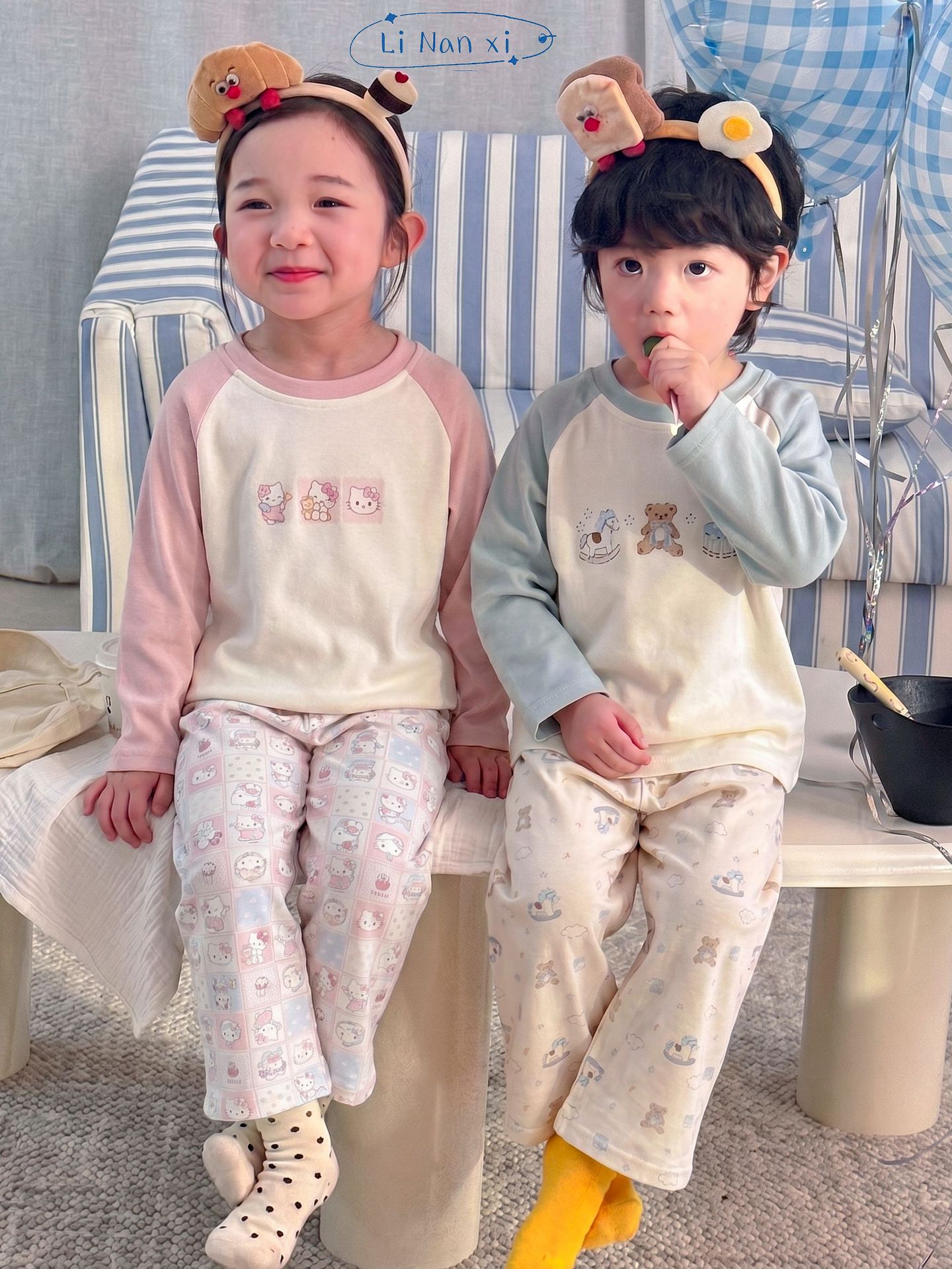 Homewear Linanxi raglan Kitty hồng