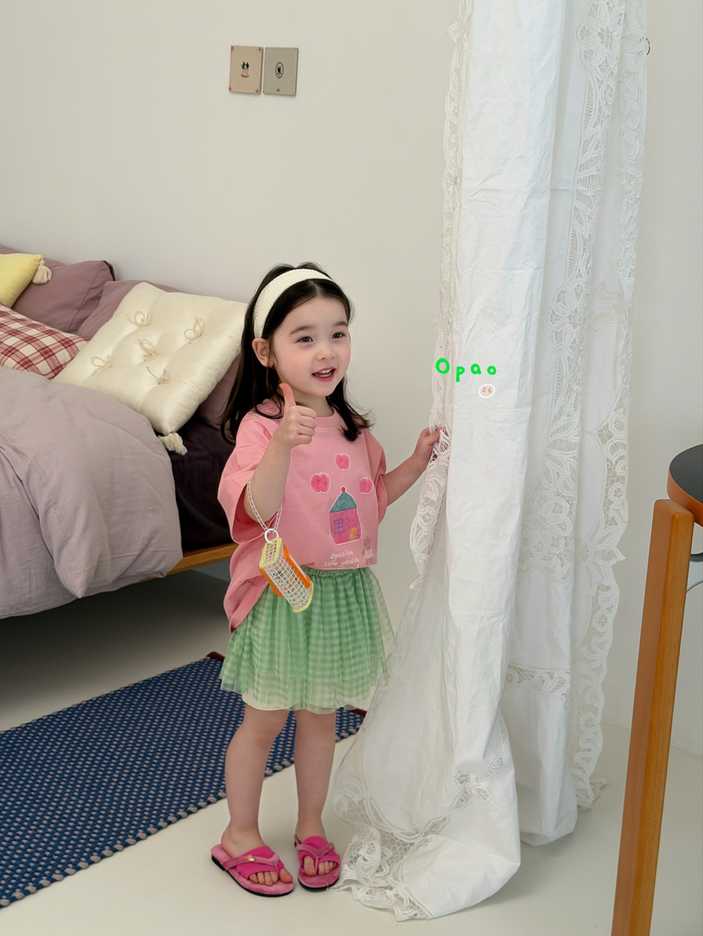 Opao - Áo phông hồng pink house