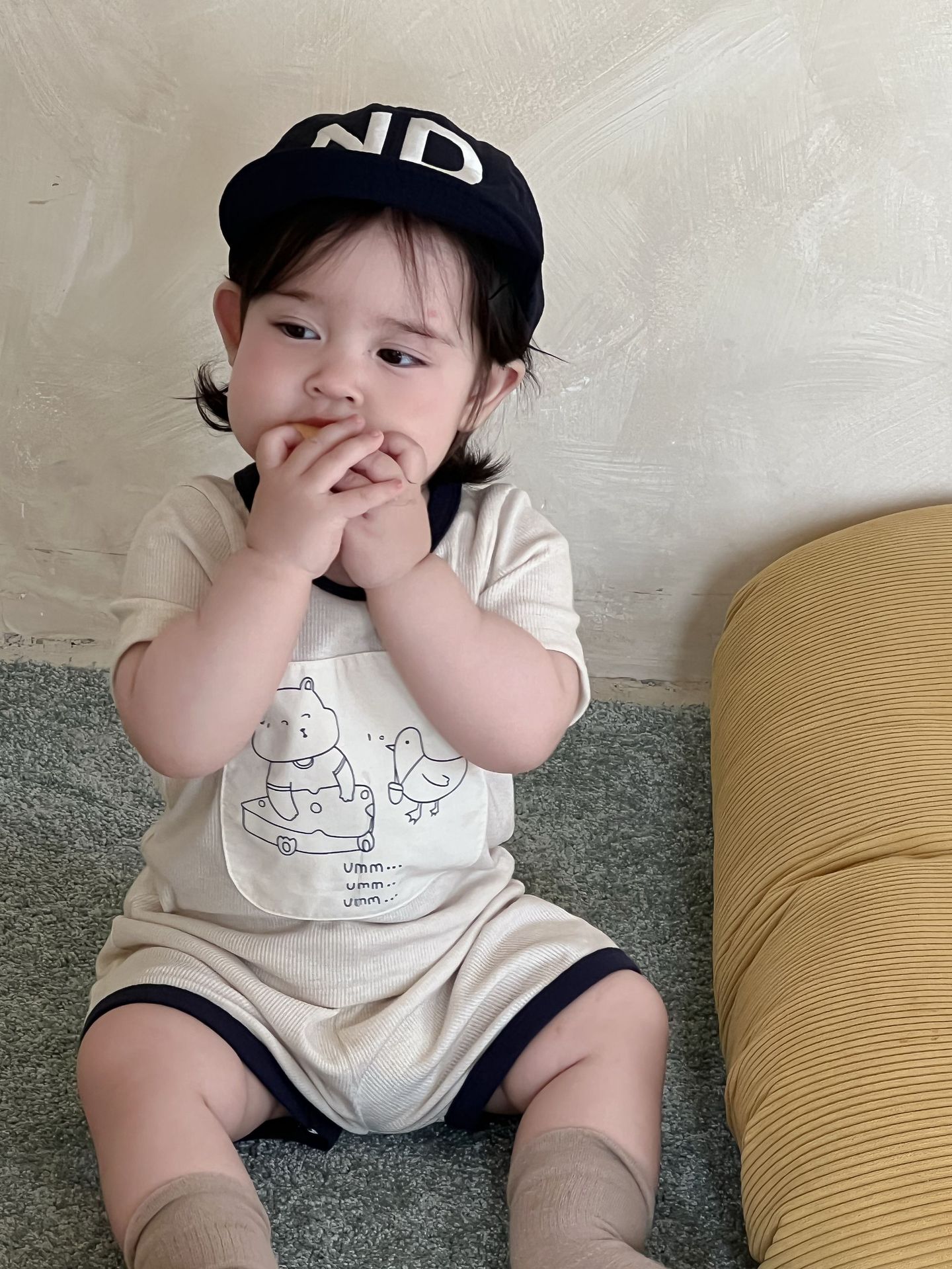 Set bộ unisex viền đen Gấu vịt Glakoko