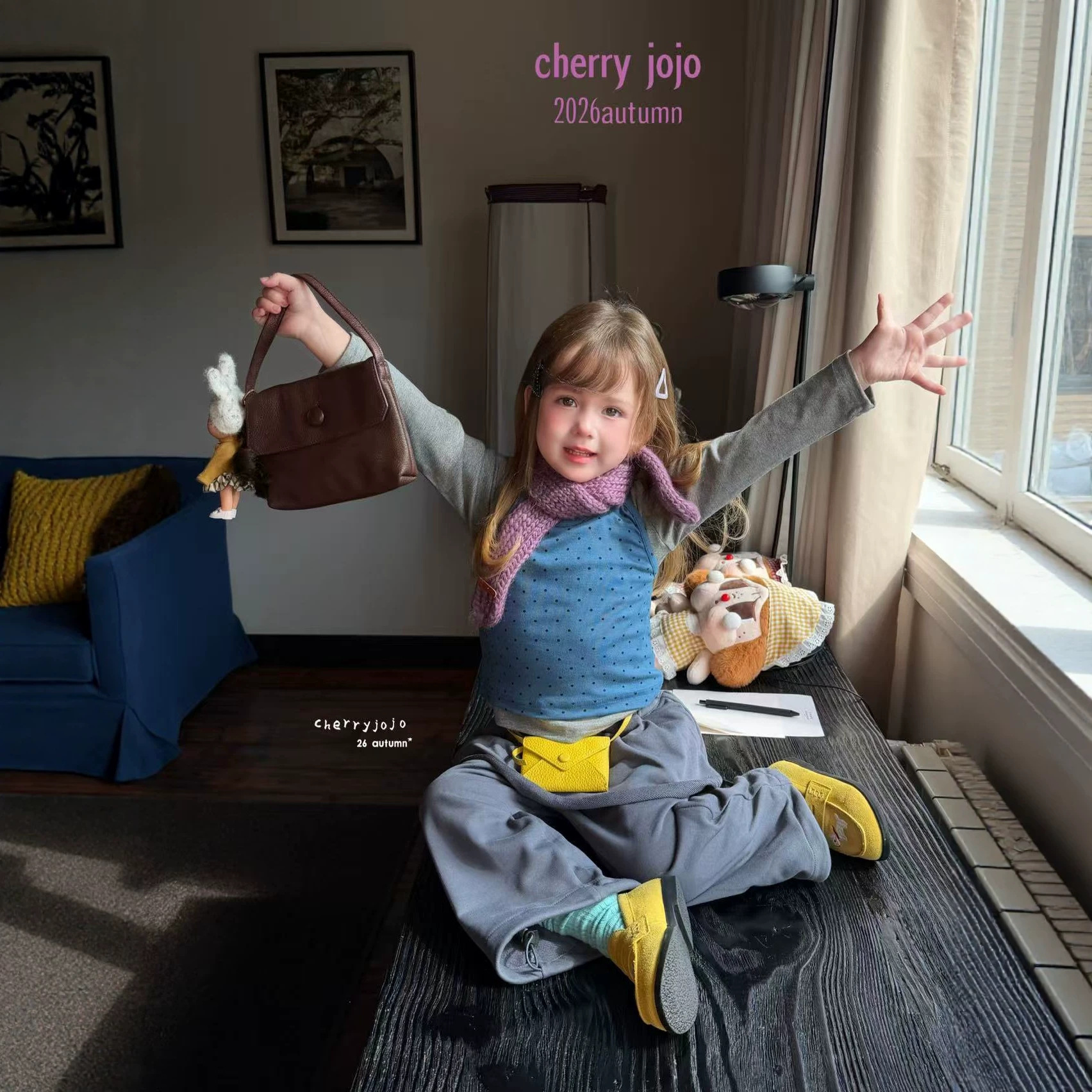 Set3 Cherry jojo 27709 áo bi yếm xám