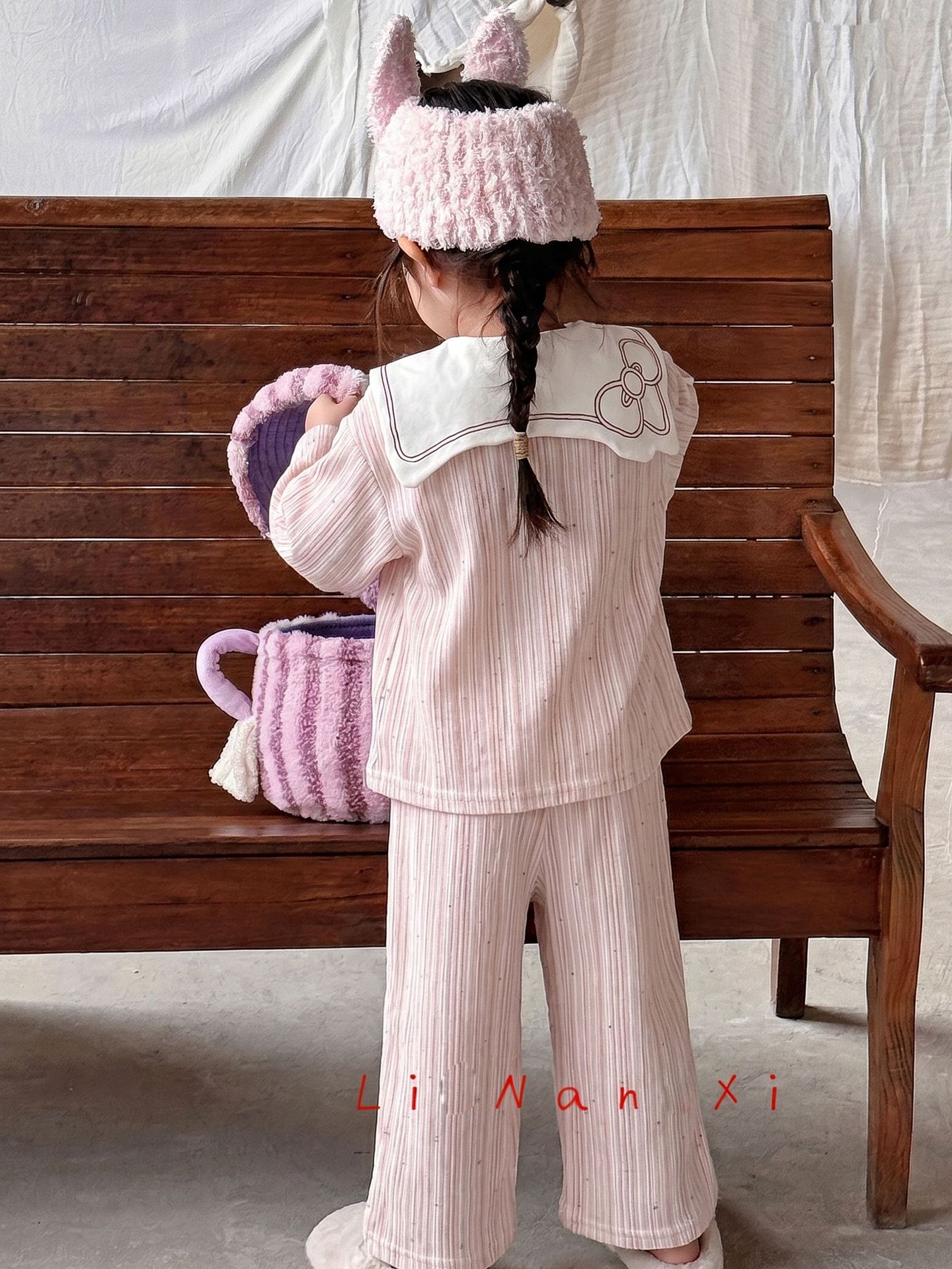 Homewear Pyjama Linanxi sọc hồng