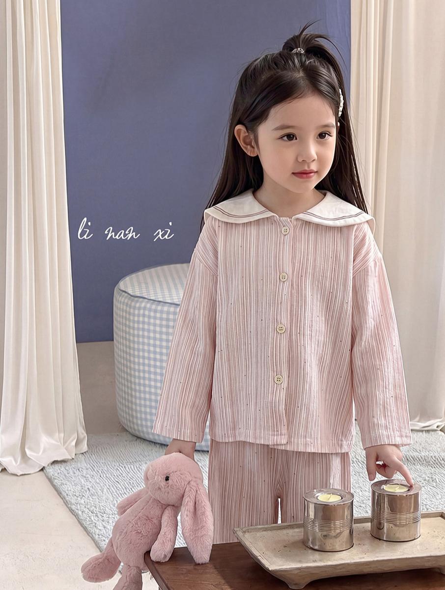 Homewear Pyjama Linanxi sọc hồng